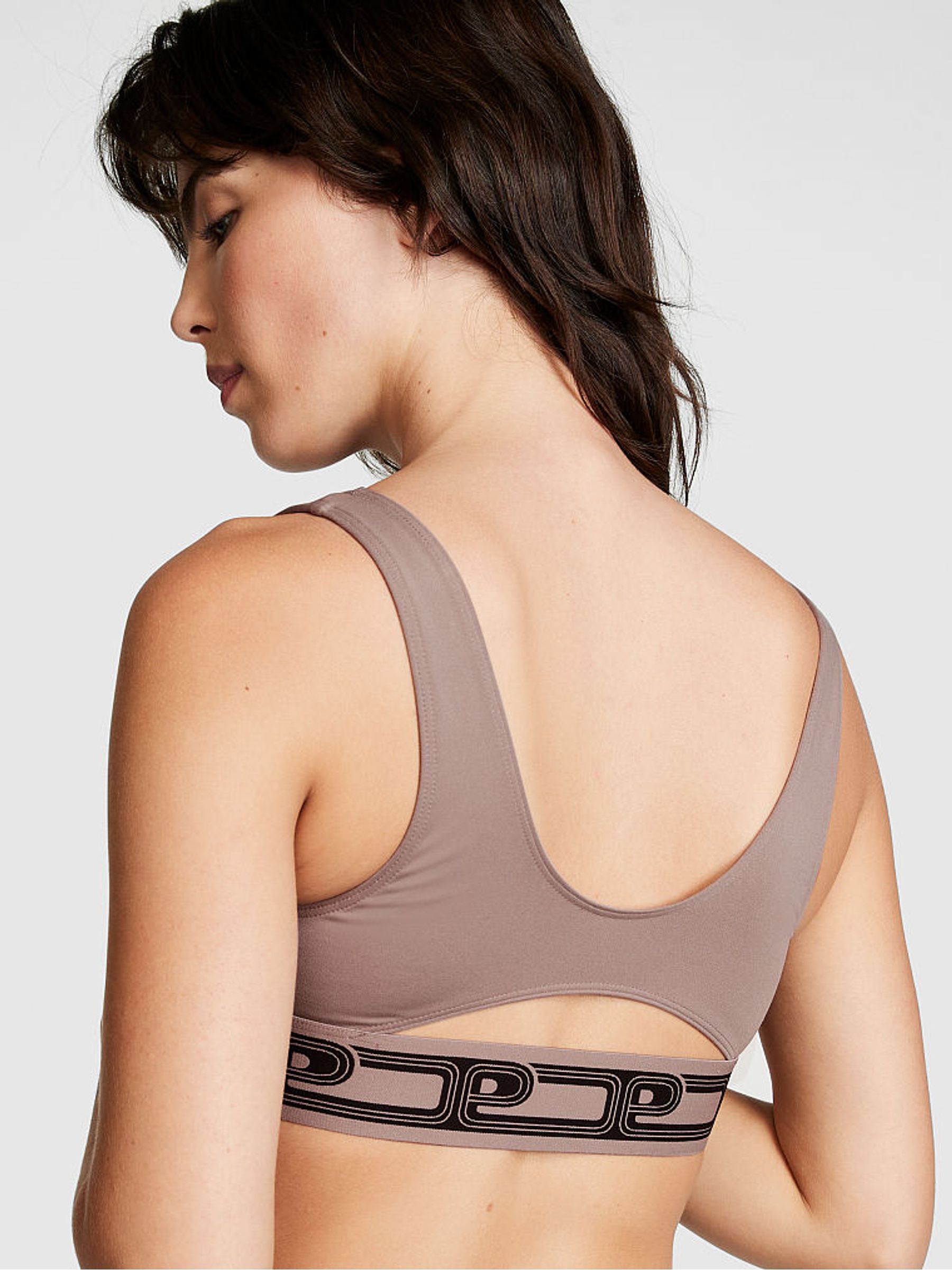 Iced Coffee Brown Non Wired Lightly Lined Low Impact Sports Bra - Image 2 of 3