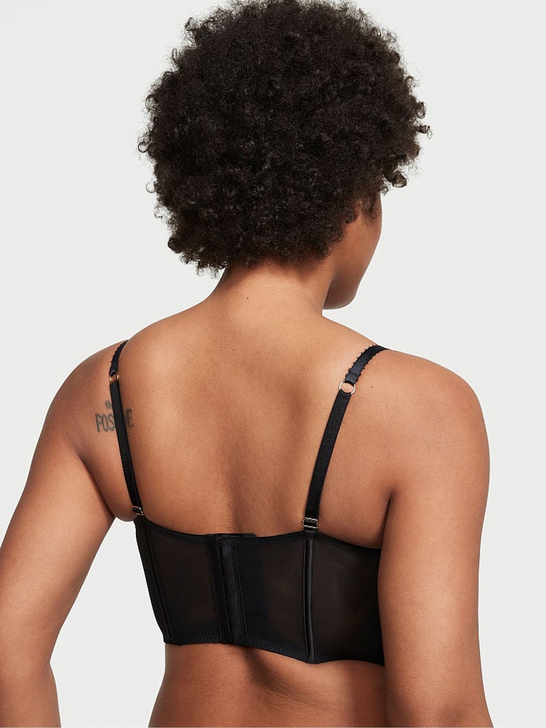 Cherry Black Quarter Cup Embroidered Corset Bra Top - Image 2 of 5