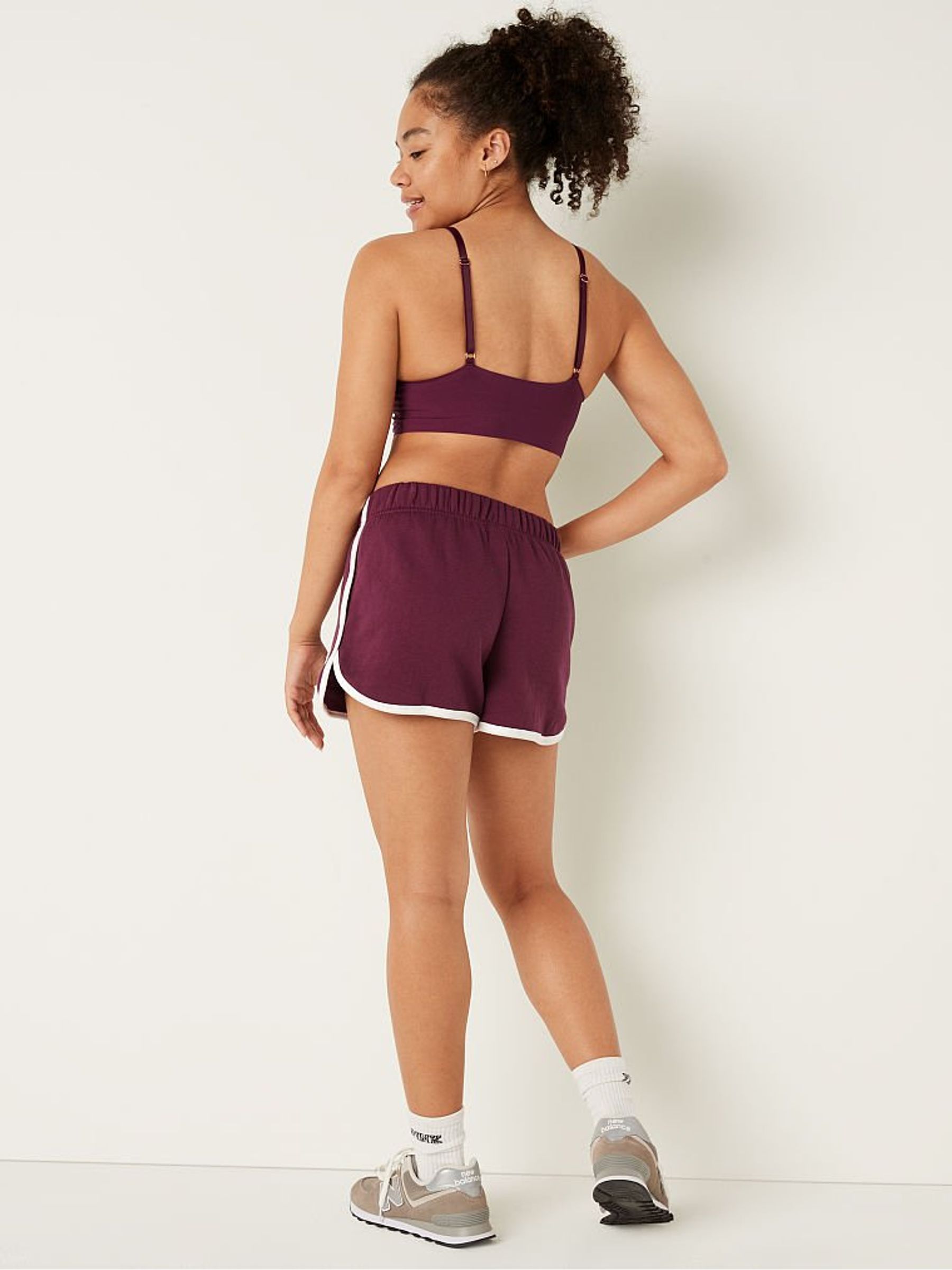 Rich Maroon Red Fleece Varsity Short - Image 3 of 4