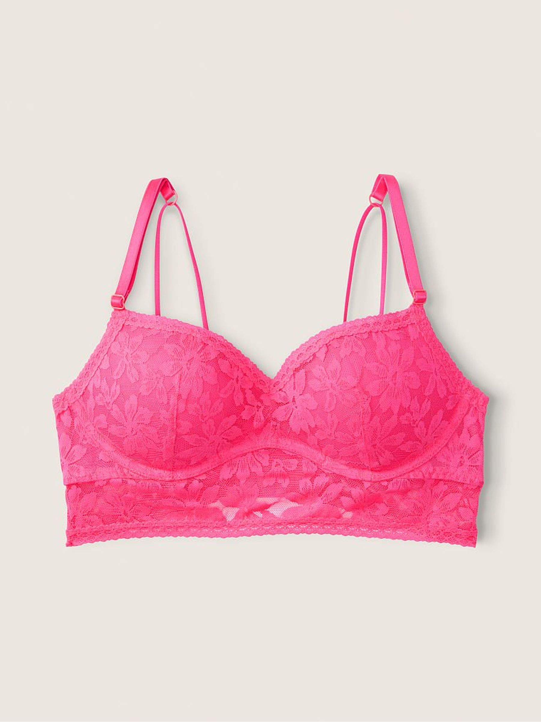 Capri Pink Lace Wired Push Up Bralette - Image 1 of 2