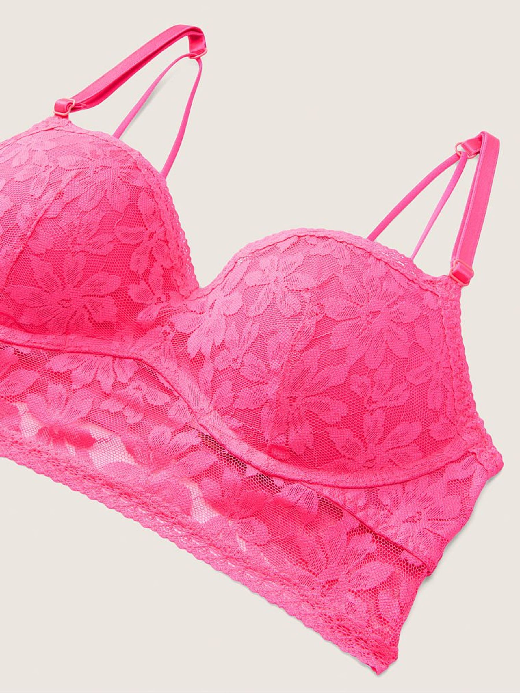Capri Pink Lace Wired Push Up Bralette - Image 2 of 2