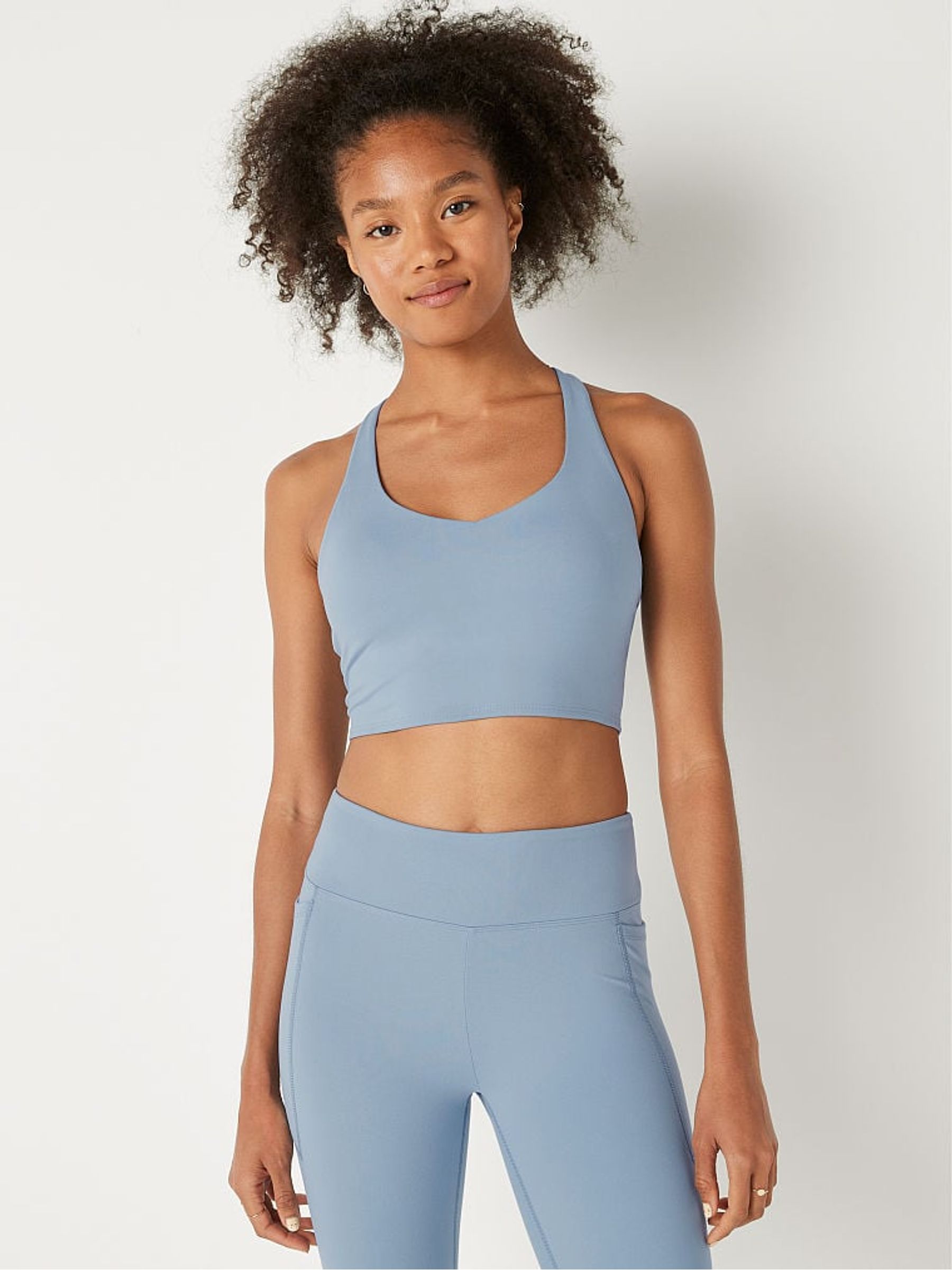 Chalk Blue Seamless Lightly Lined Low Impact Sports Bra - Image 1 of 1