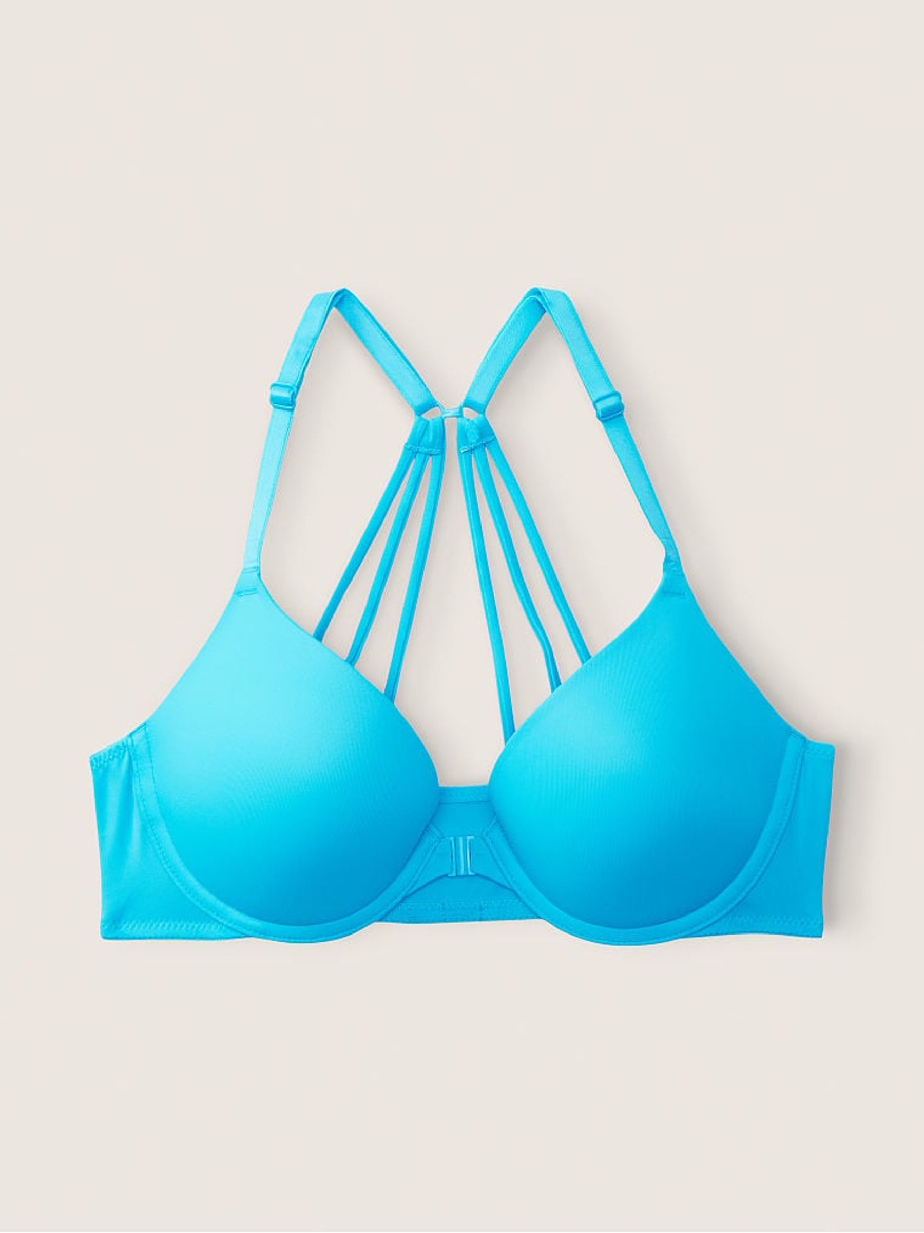 Under Water Blue Smooth Front Fastening Push Up T-Shirt Bra - Image 4 of 5