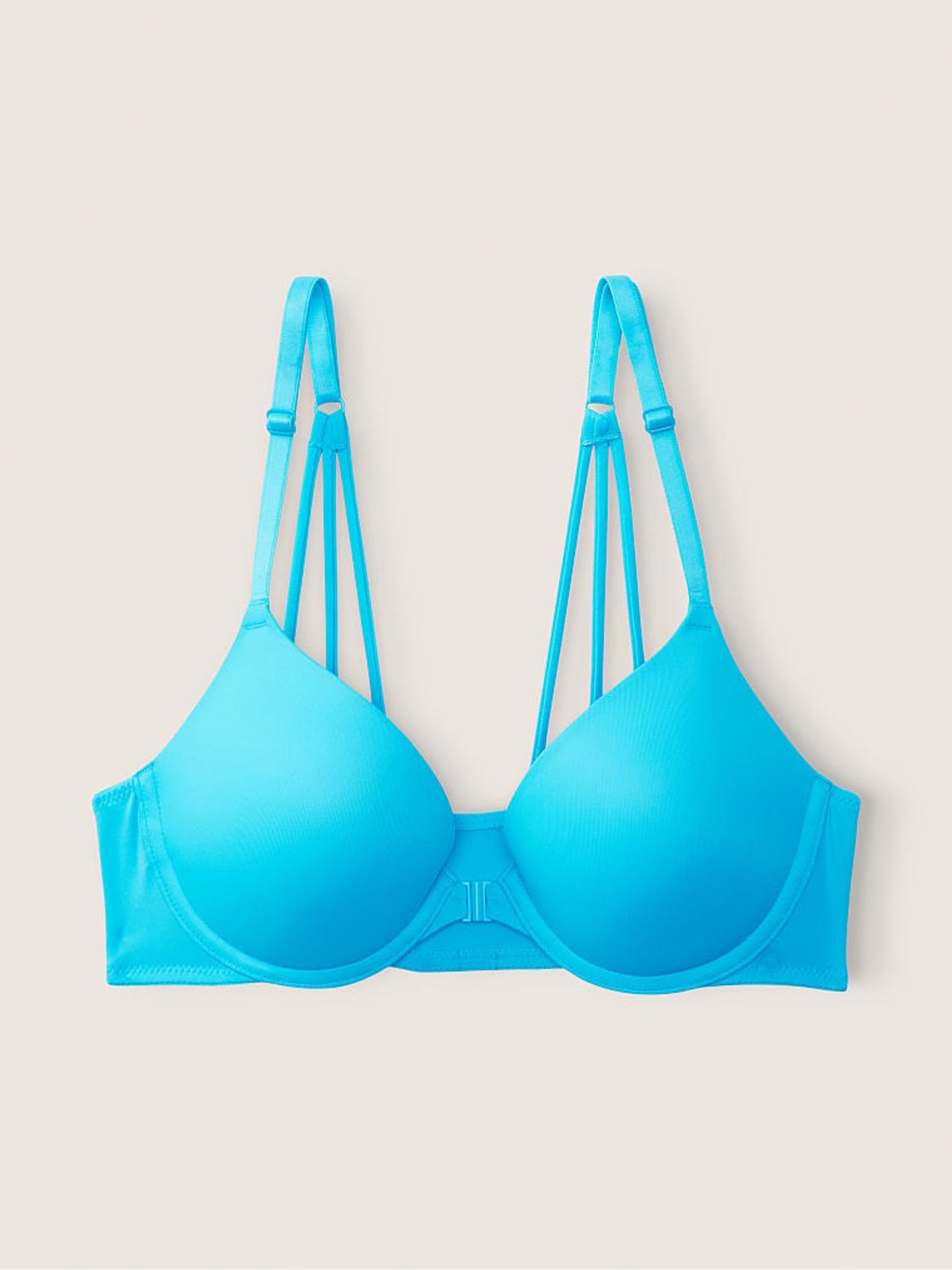 Under Water Blue Smooth Front Fastening Push Up T-Shirt Bra - Image 5 of 5