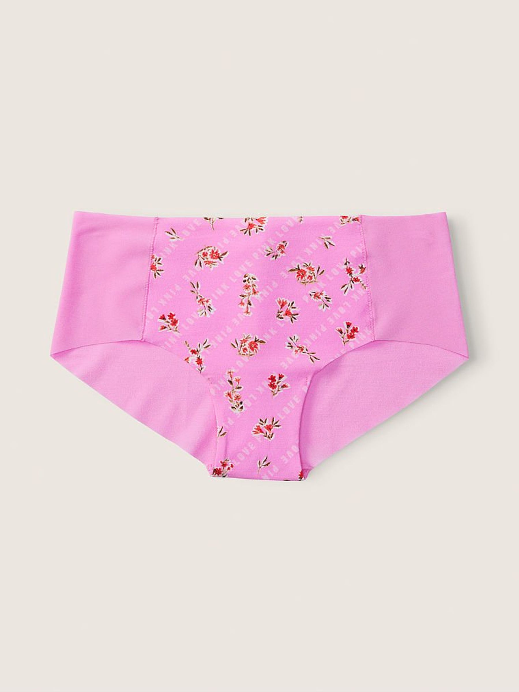 Pink Bloom Floral Logo No Show Hipster Knickers - Image 2 of 2