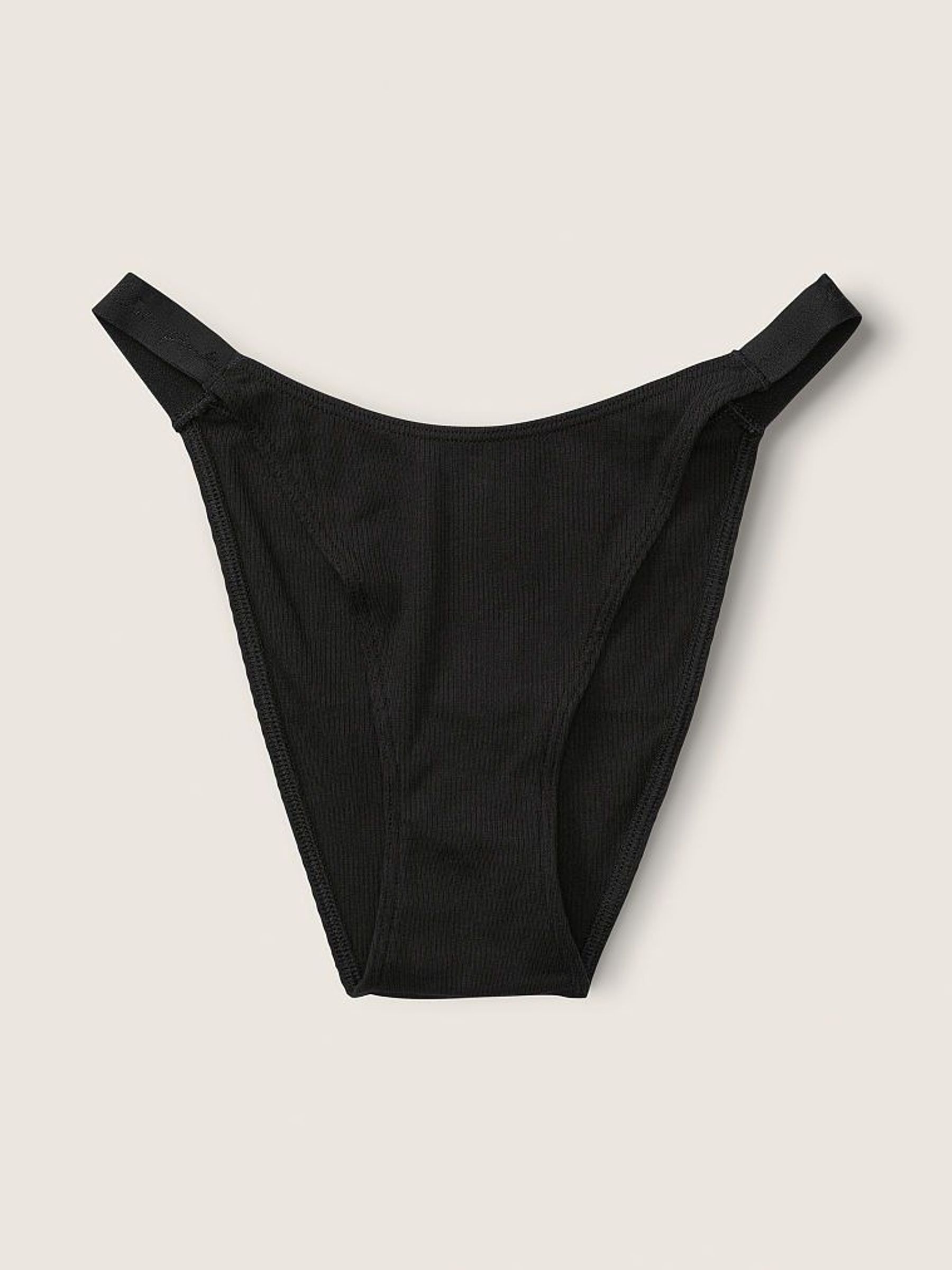 Pure Black Cotton High Leg Logo Bikini Knickers - Image 1 of 1