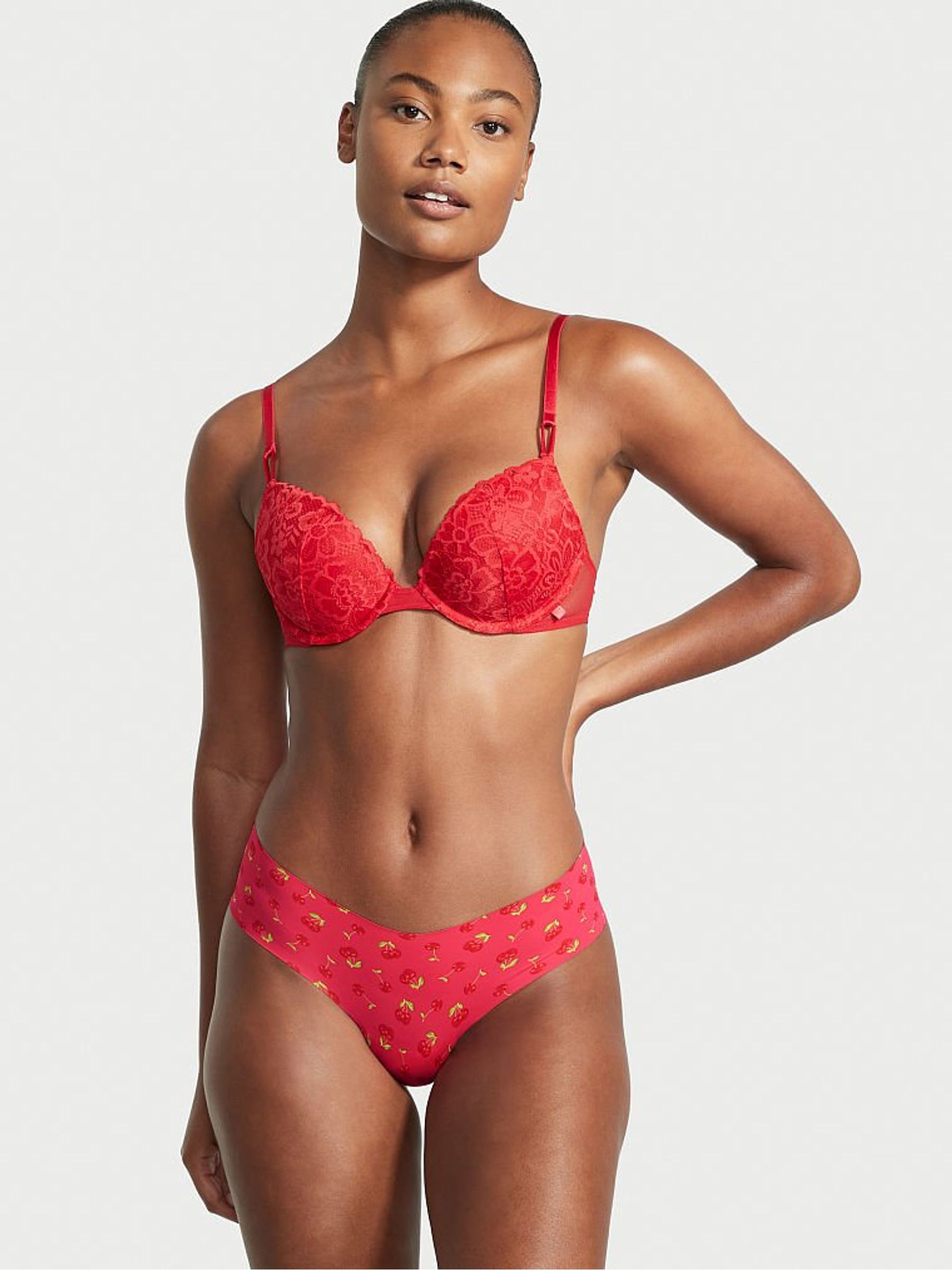 Strawberry Red with Cherry On Top No Show Cheeky Panty