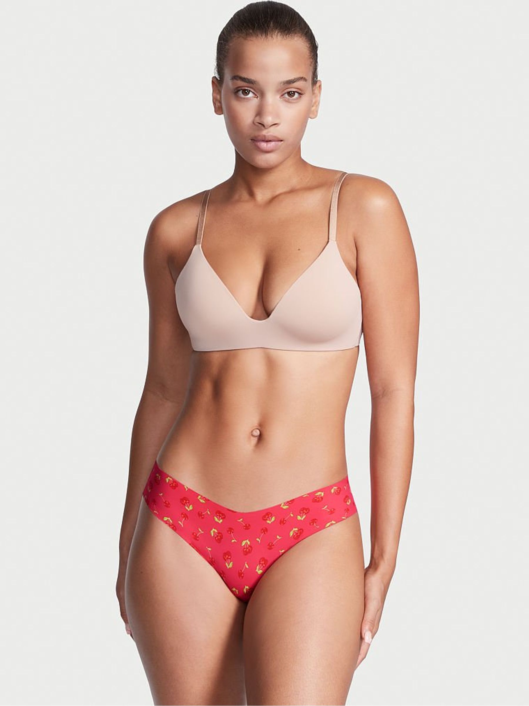 Strawberry Pink NoShow Thong Knickers - Image 1 of 3