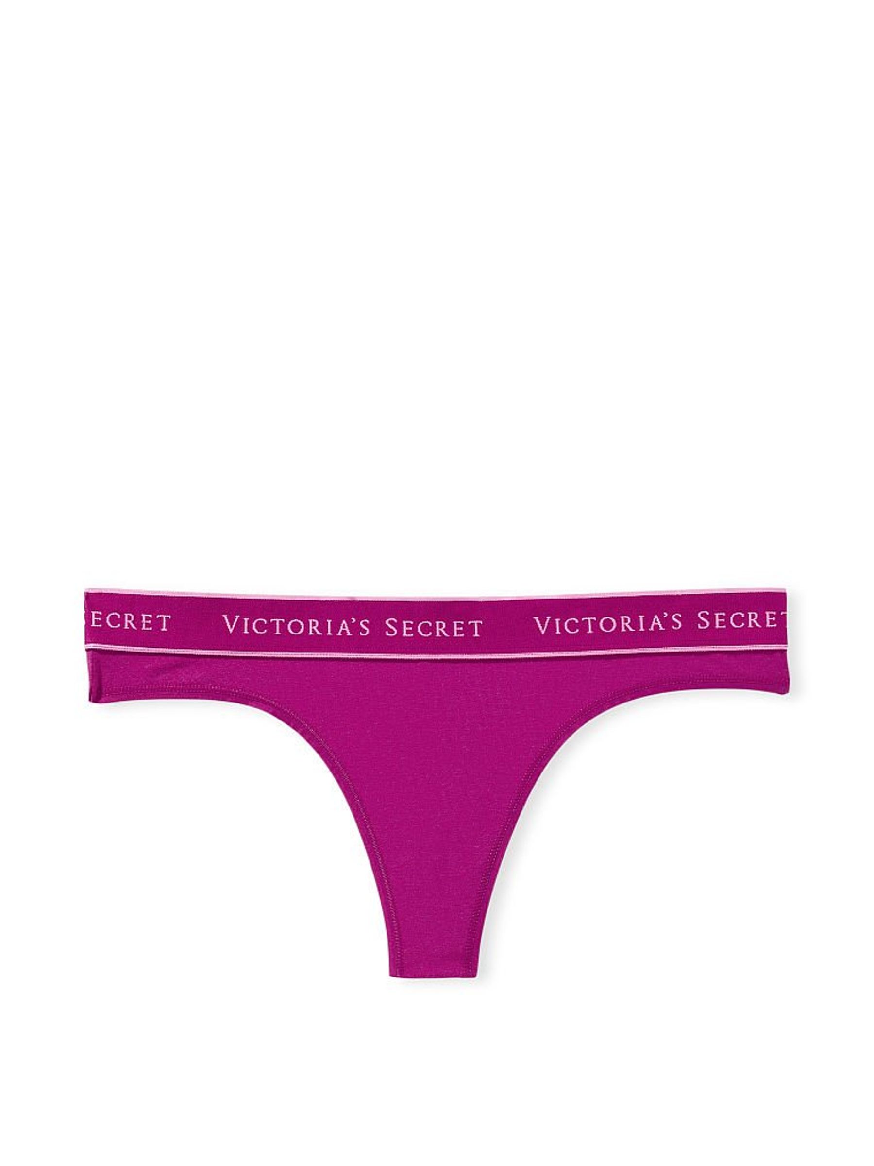 Raspberry Cooler Pink Logo Cotton Thong Panty - Image 3 of 3