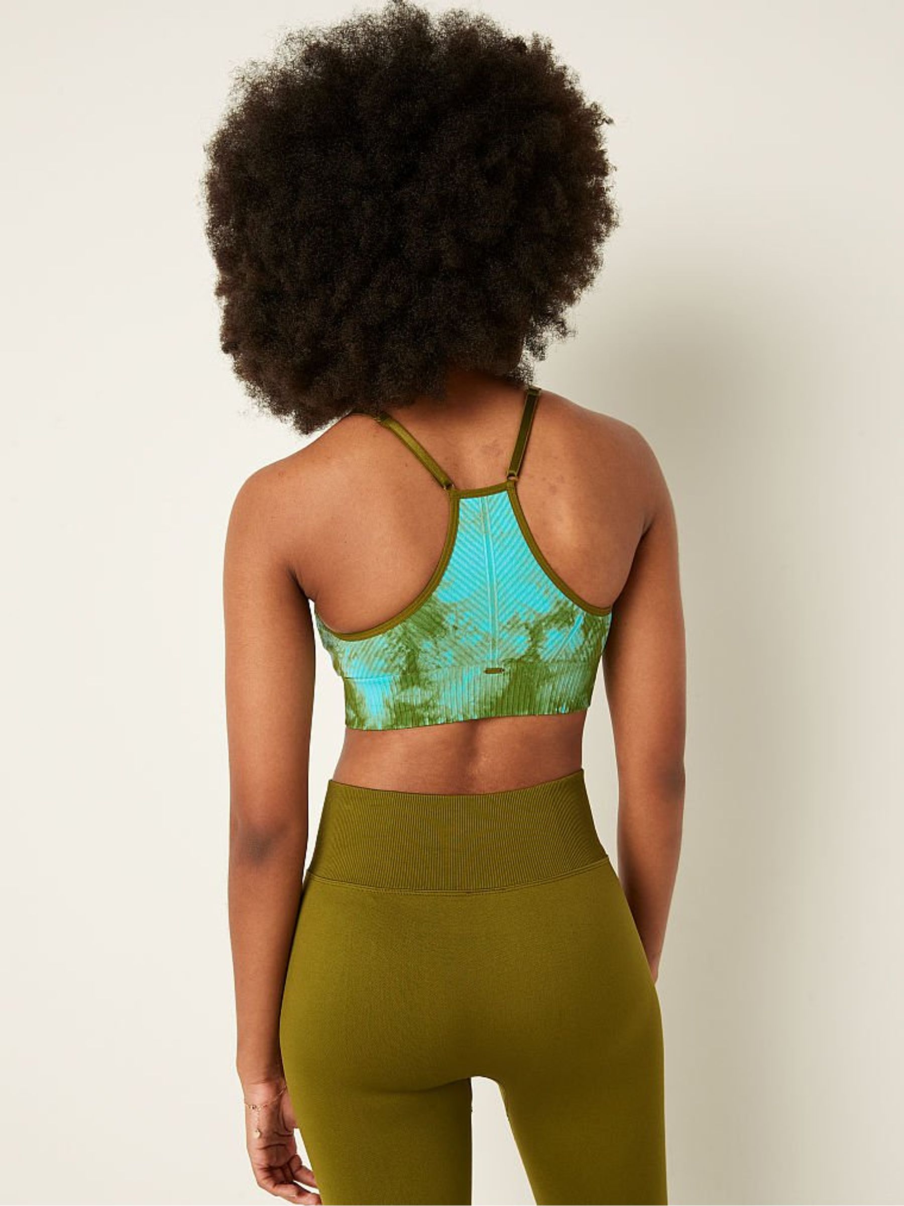 Hazel Green Tie Dye Seamless Lightly Lined Low Impact Sports Bra - Image 2 of 4