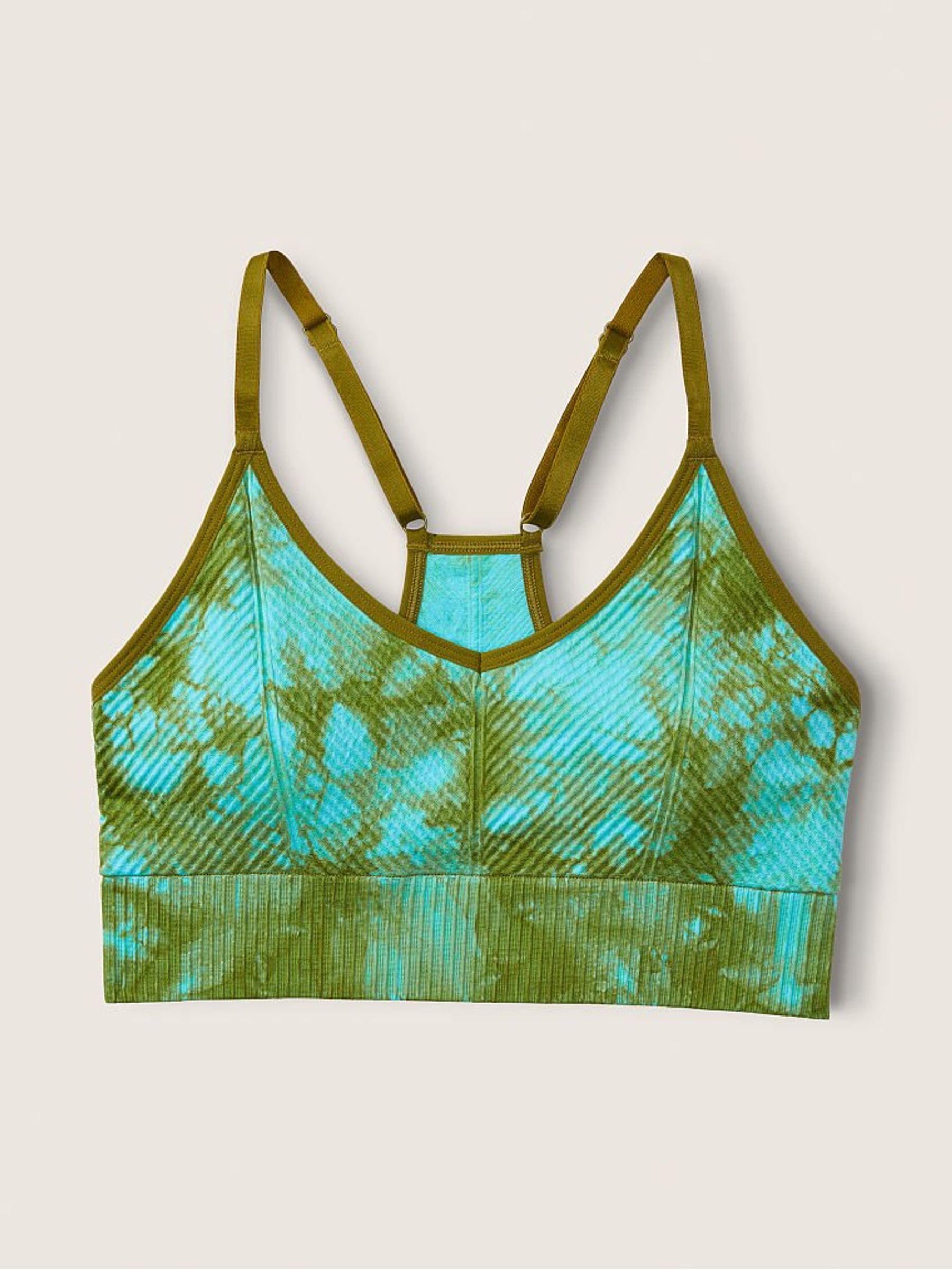 Hazel Green Tie Dye Seamless Lightly Lined Low Impact Sports Bra - Image 4 of 4