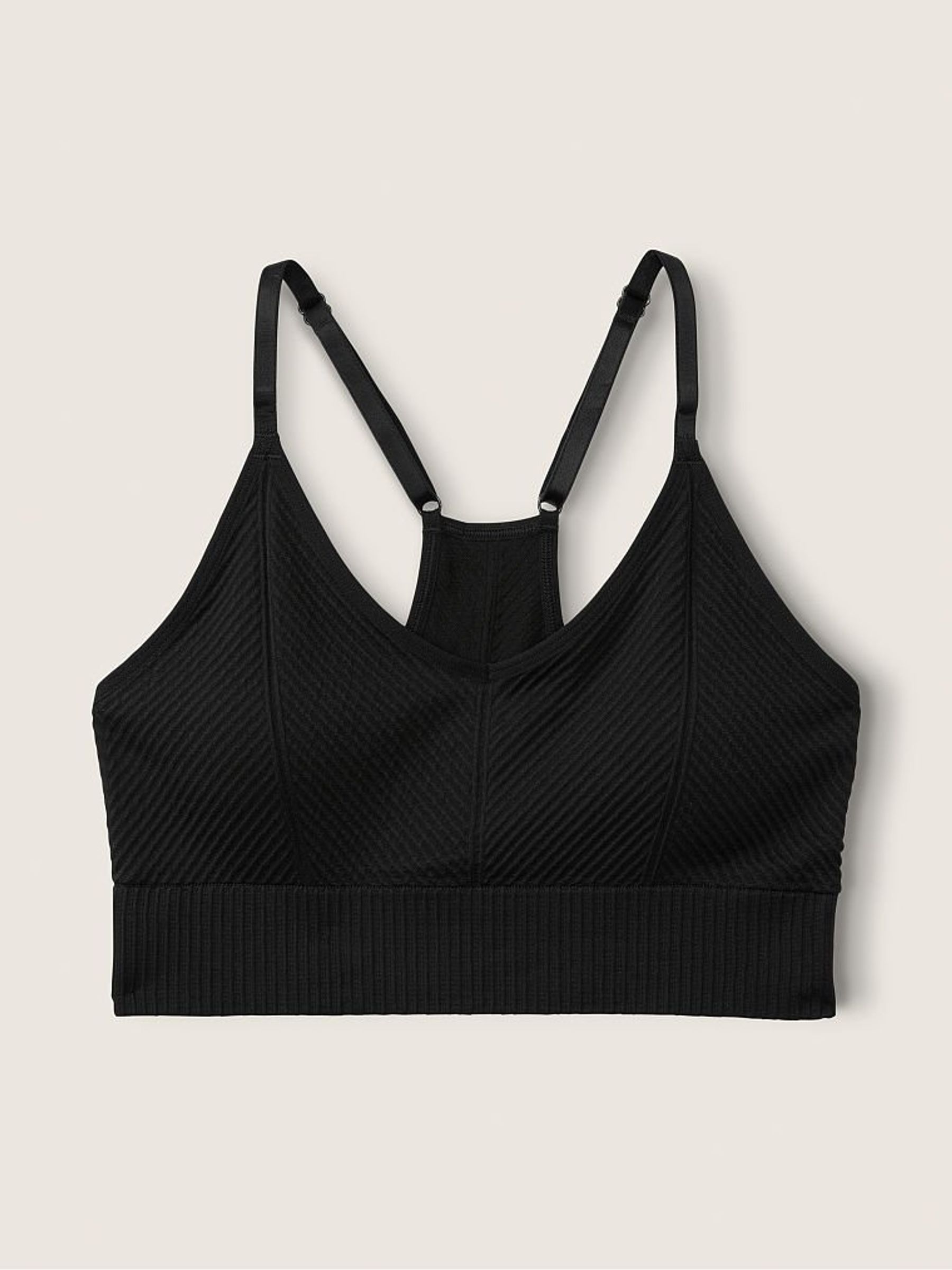 Pure Black Seamless Lightly Lined Low Impact Sports Bra - Image 4 of 4