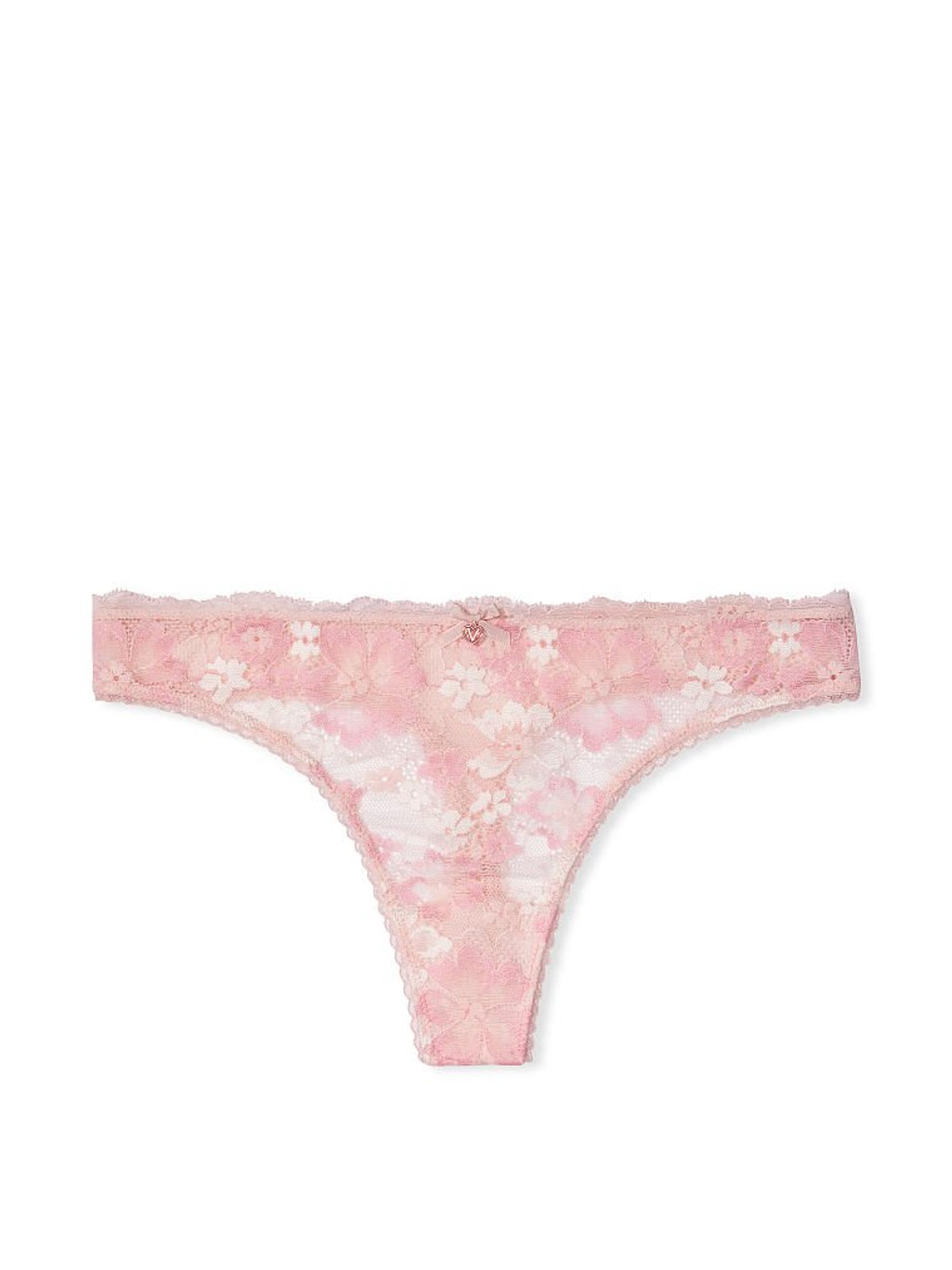 Purest Pink Lace Thong Knickers - Image 3 of 3