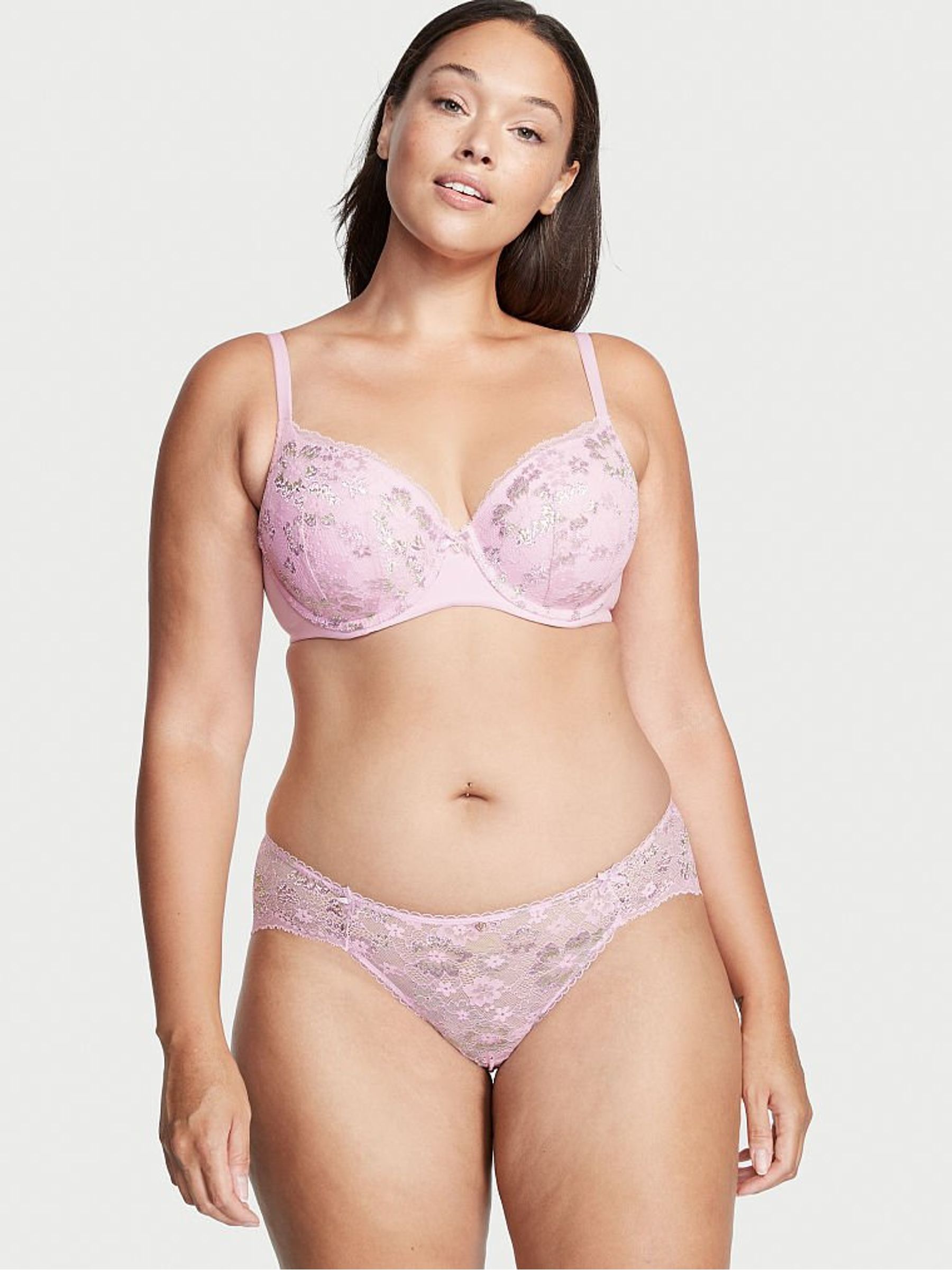 Deepest Green Shimmer Lace Wrap Thong Knickers - Image 1 of 4