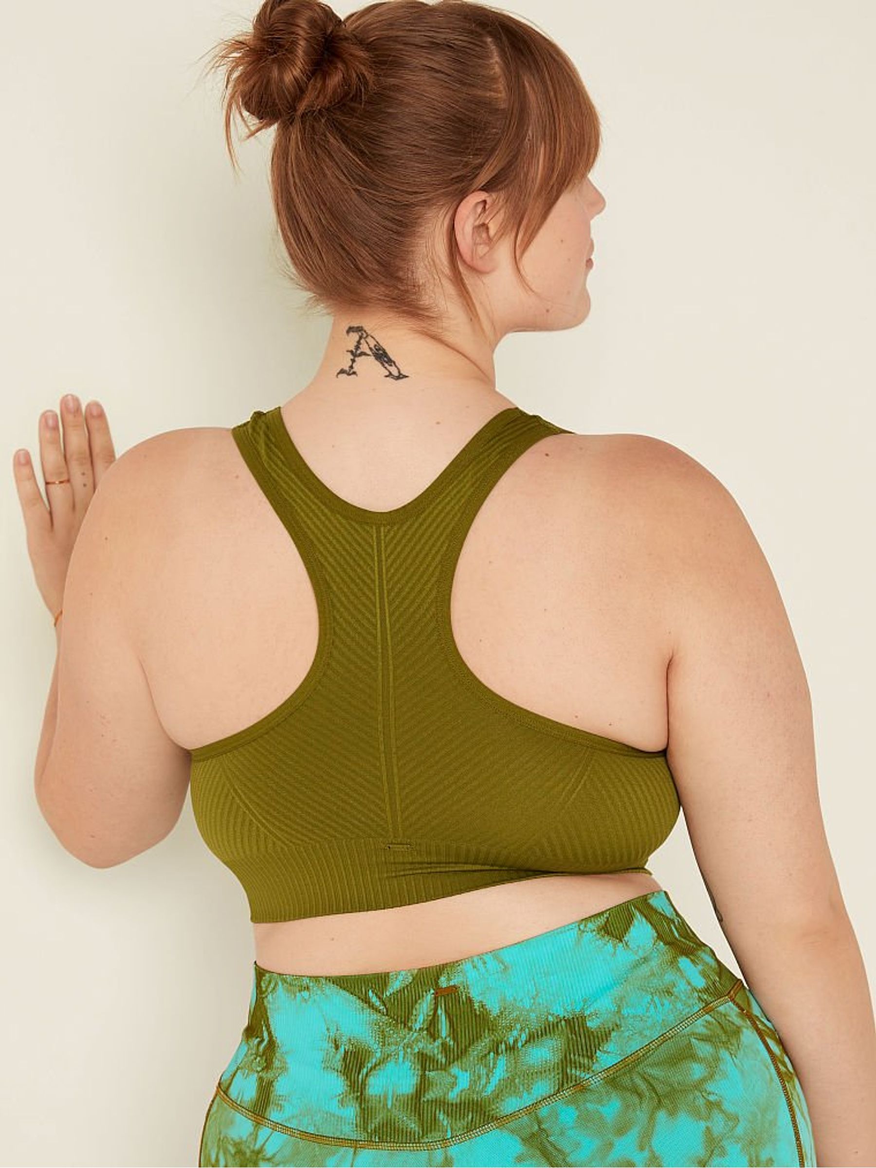 Hazel Green Seamless Lightly Lined Low Impact Racerback Sports Bra - Image 2 of 4