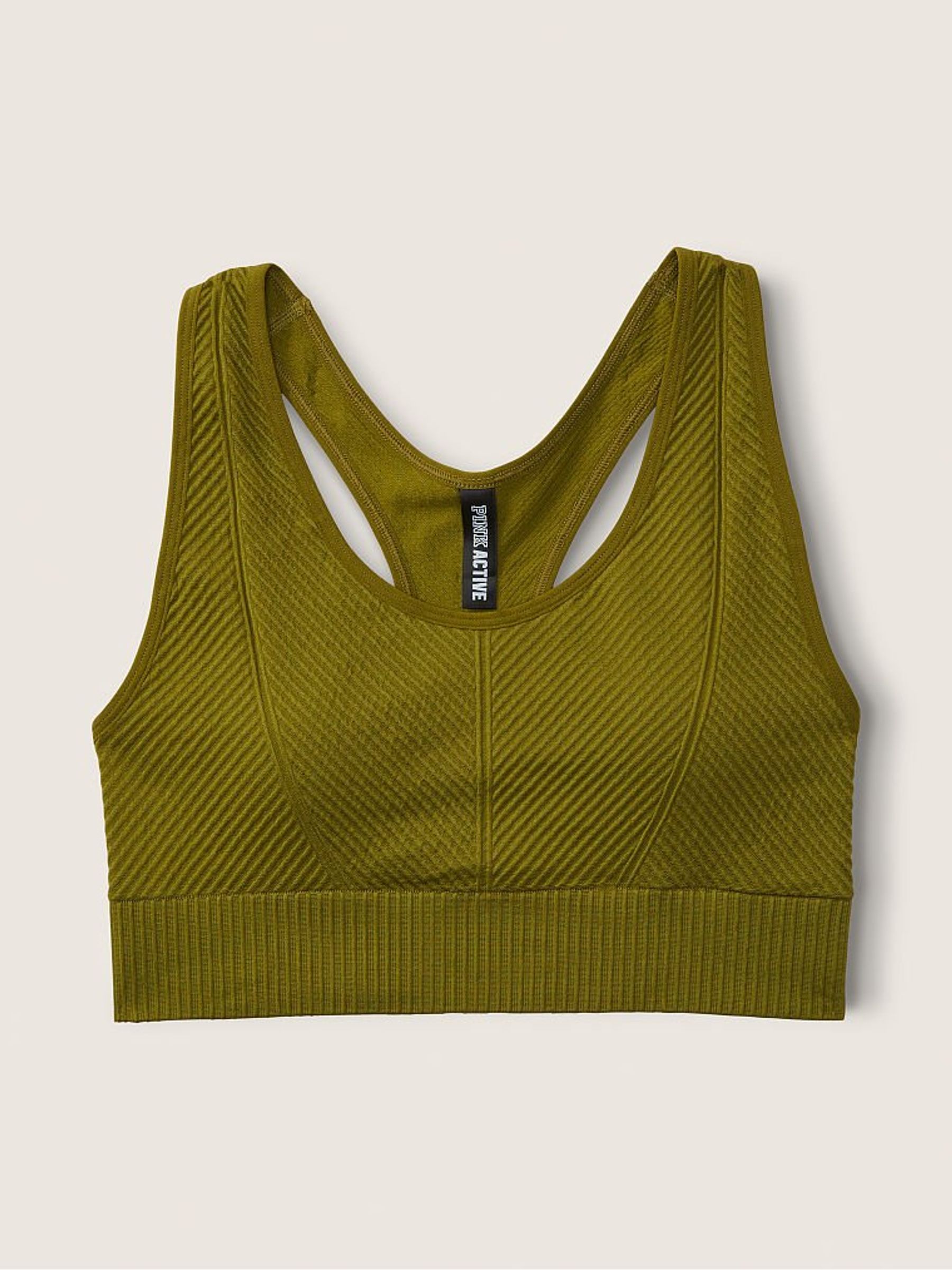Hazel Green Seamless Lightly Lined Low Impact Racerback Sports Bra - Image 4 of 4