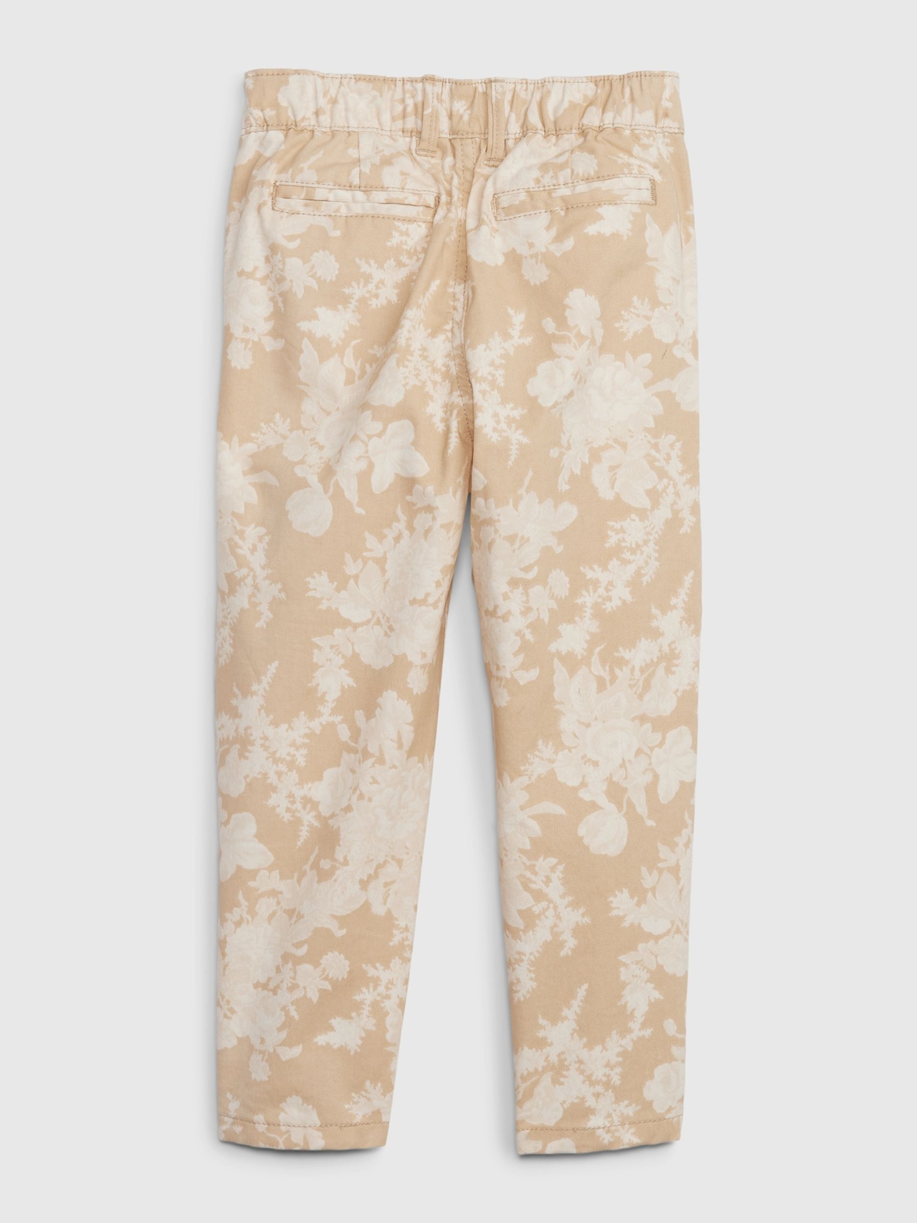 Cream LoveShackFancy Toddler Floral Pleated Chinos - Image 3 of 4
