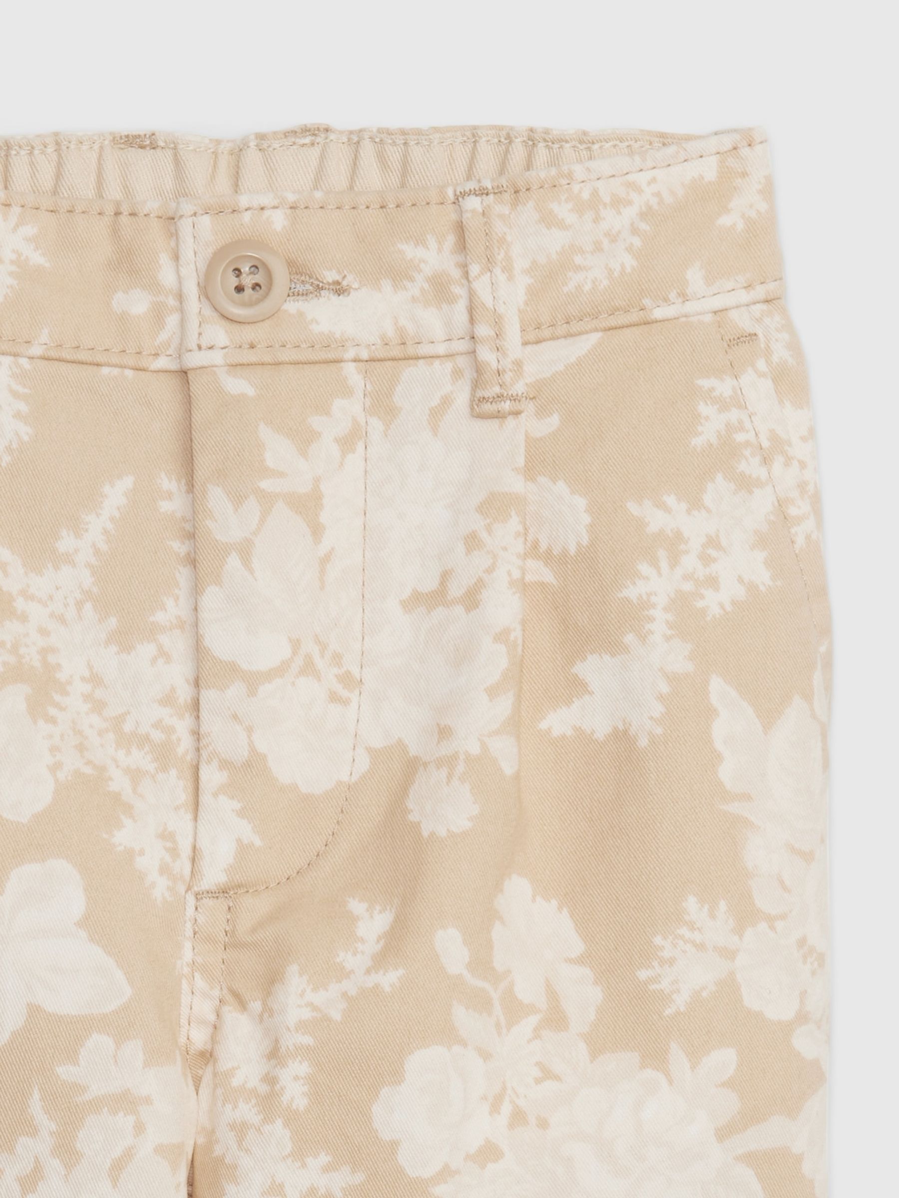 Cream LoveShackFancy Toddler Floral Pleated Chinos - Image 4 of 4