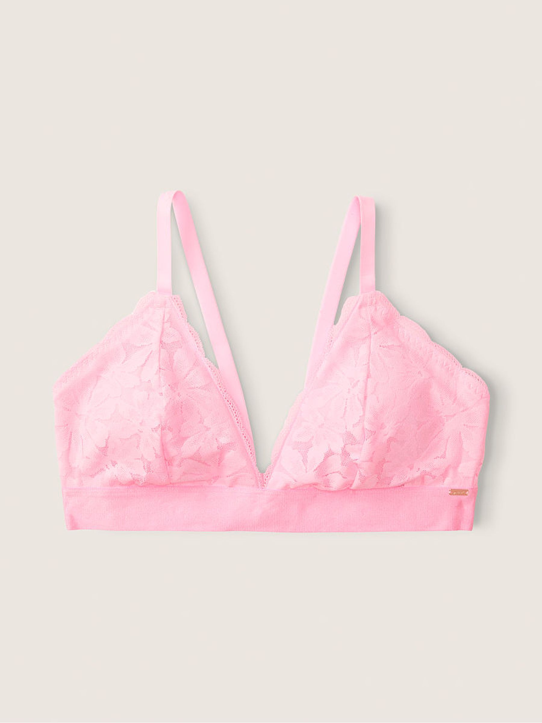 Daisy Pink Lace Unlined Triangle Bralette - Image 1 of 1