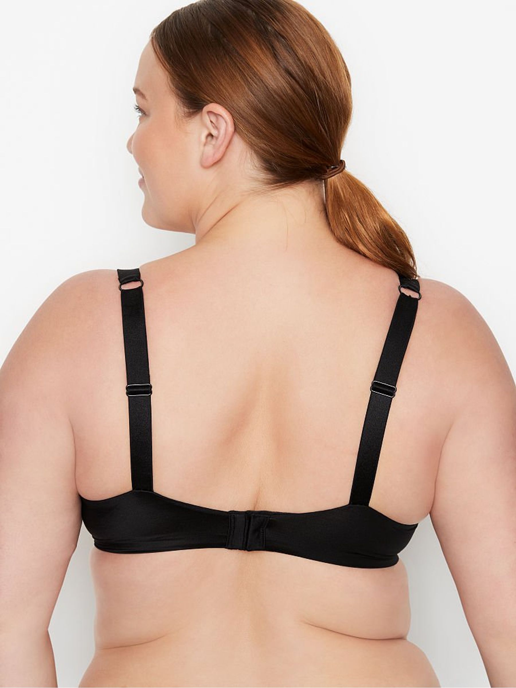 Black Smooth Shine Strap Push Up Bra - Image 4 of 5