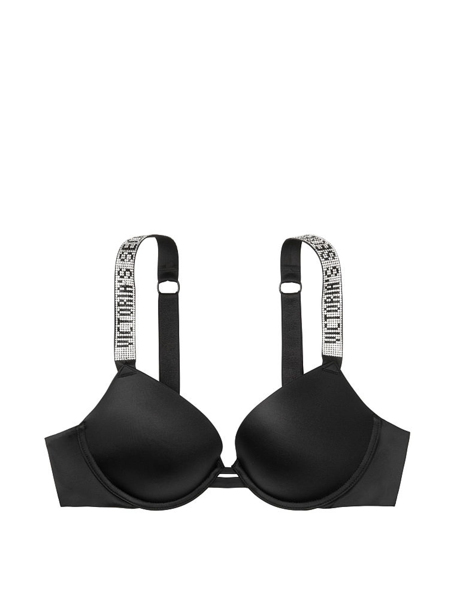 Black Smooth Shine Strap Push Up Bra - Image 5 of 5