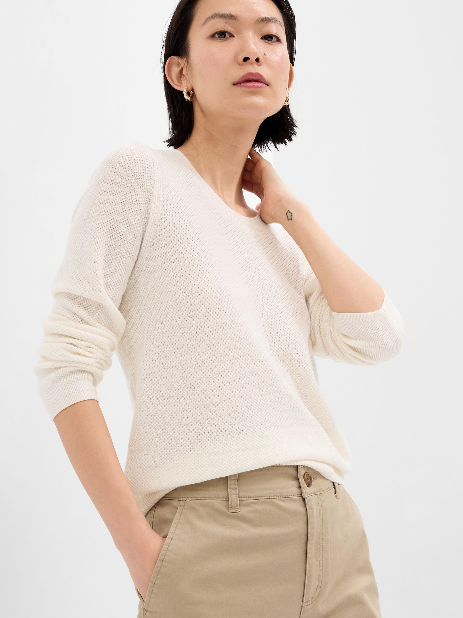 Cream Relaxed Long Sleeve Crew Neck Jumper - Image 1 of 1