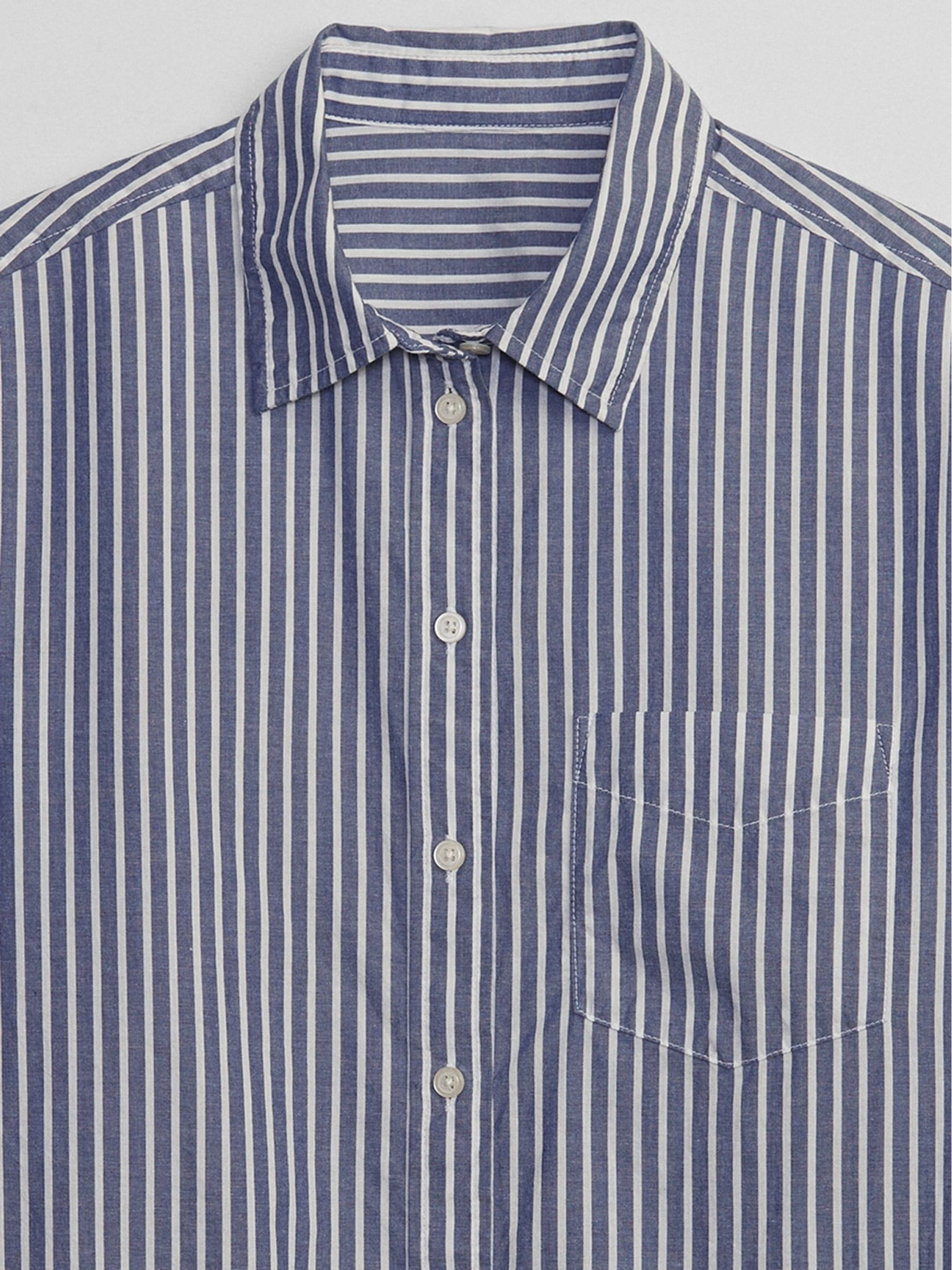 Blue Poplin Oversized Shirt - Image 4 of 4