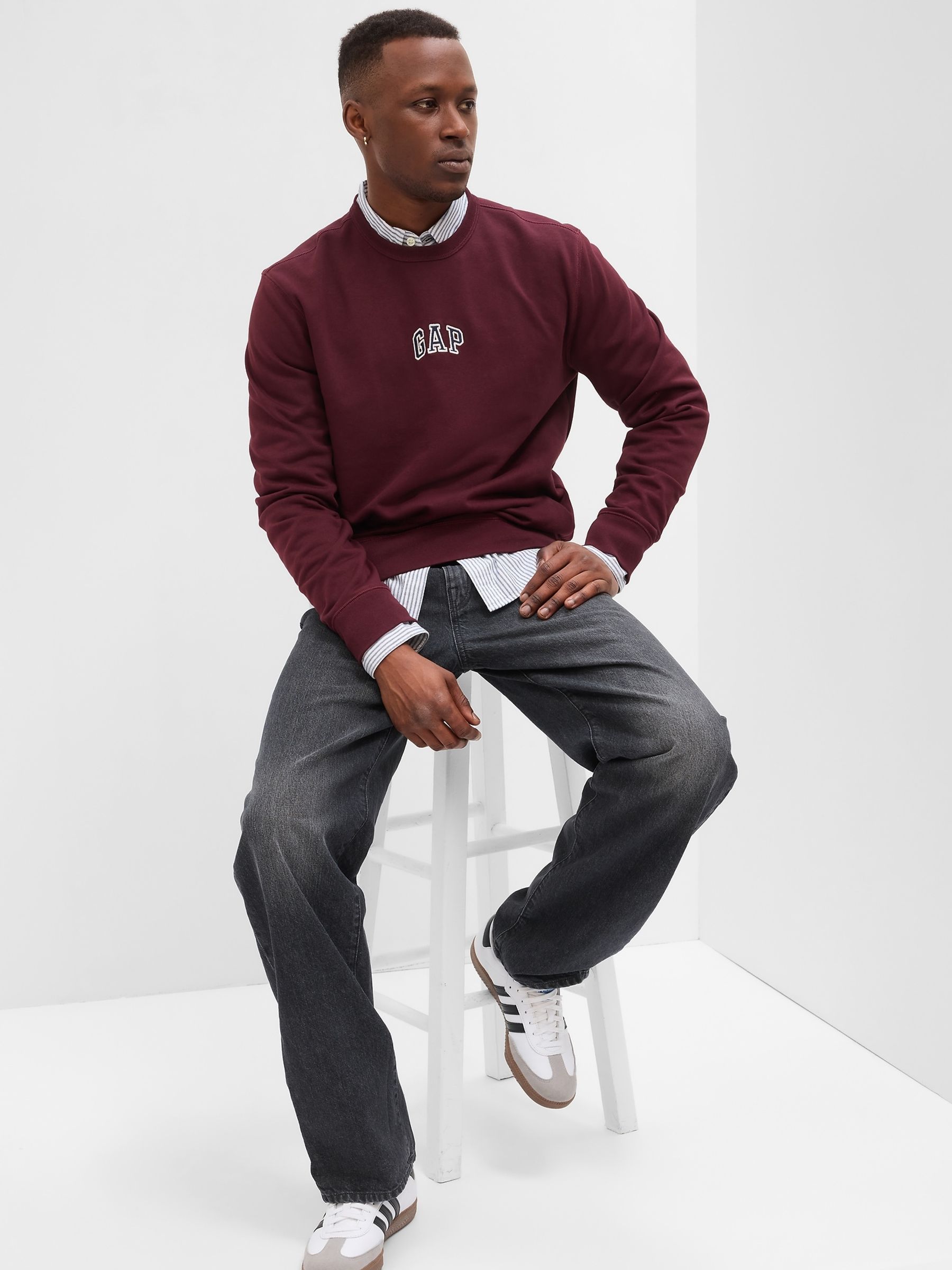 Red Logo Crew Neck Long Sleeve Sweatshirt - Image 1 of 2
