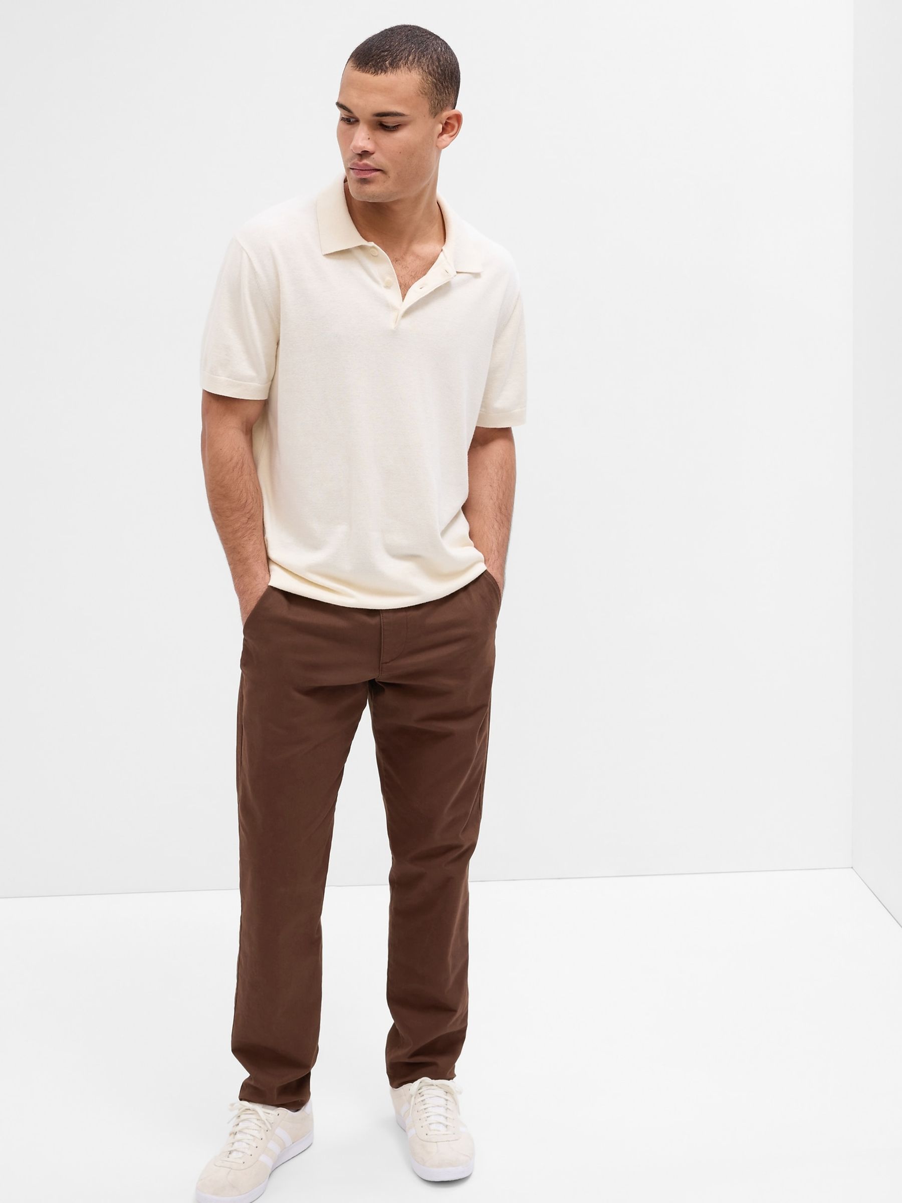 Brown Straight Taper Fit Essential Chinos - Image 1 of 1