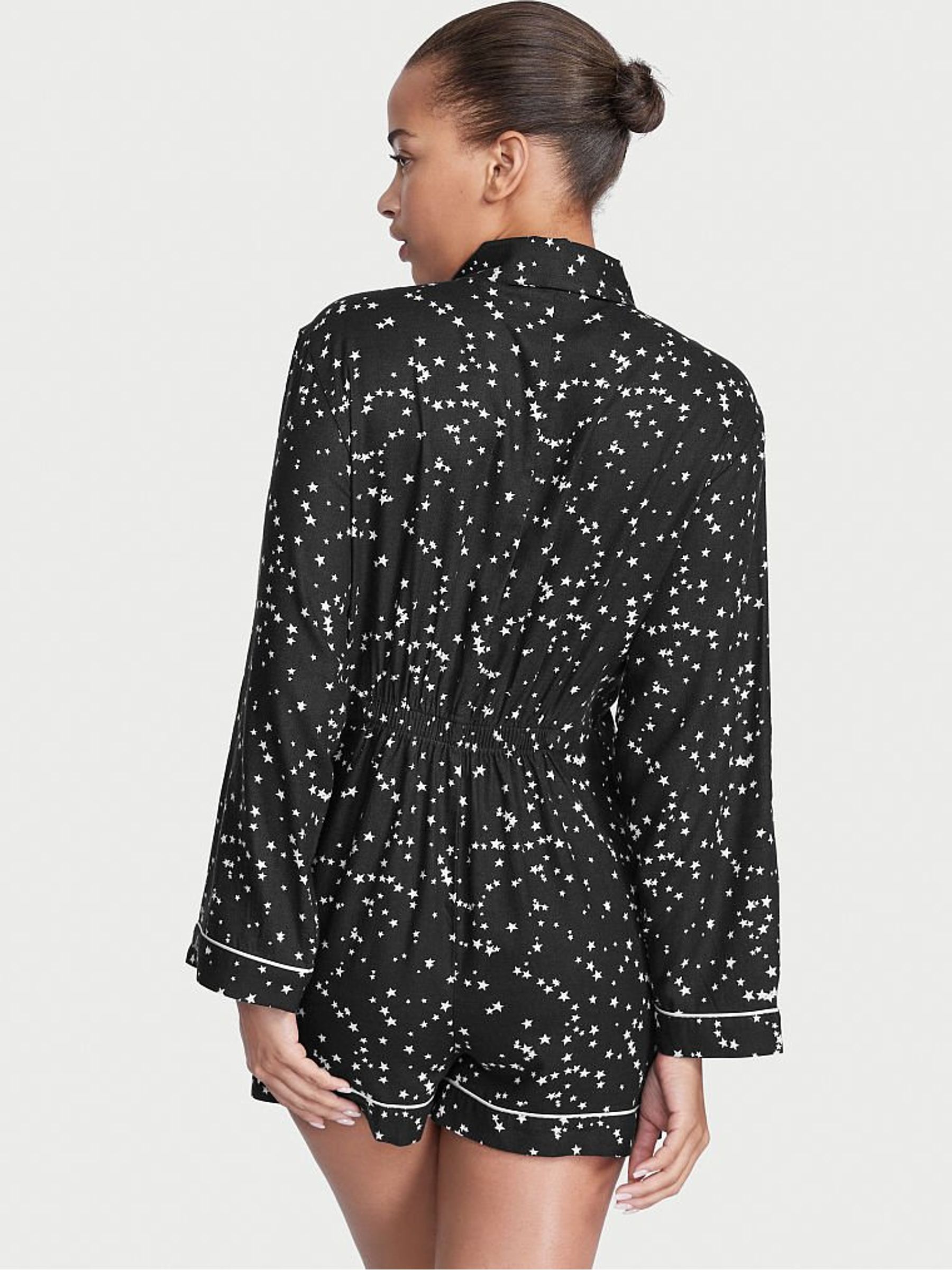 Black Stars Flannel Playsuit - Image 2 of 3