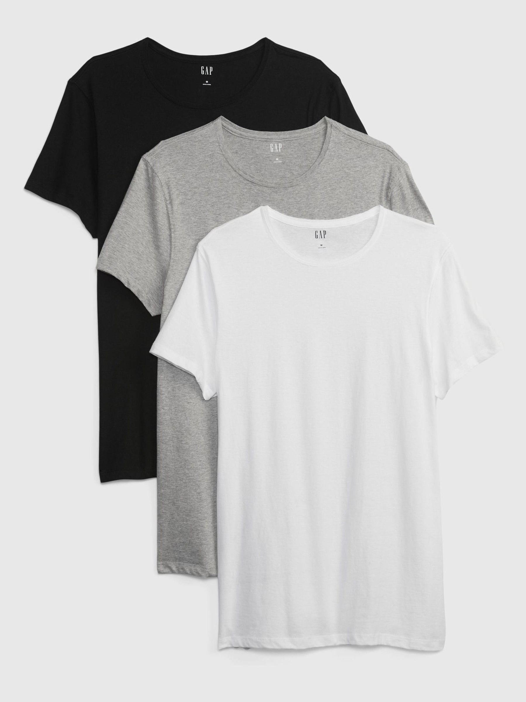 Grey, Black and White Classic Short Sleeve Crewneck T-Shirt 3-Pack - Image 1 of 1