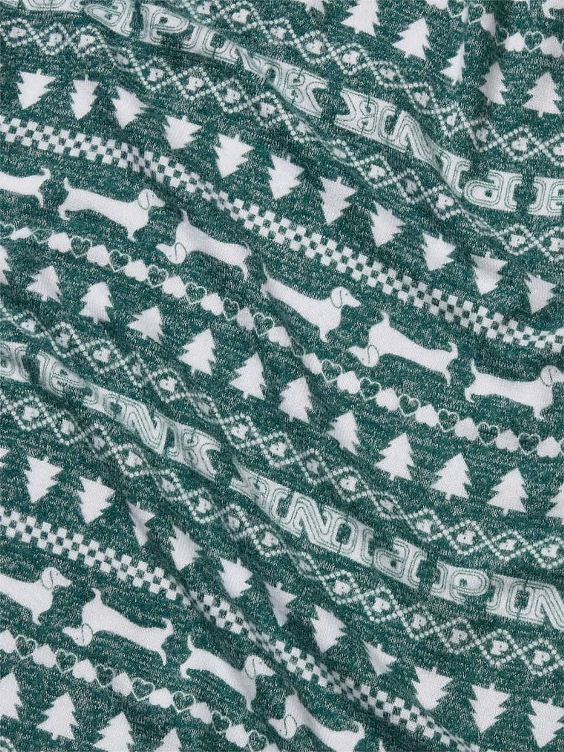Garnet Green Christmas Print Cosy Long Sleeve Sleep Shirt - Image 4 of 4