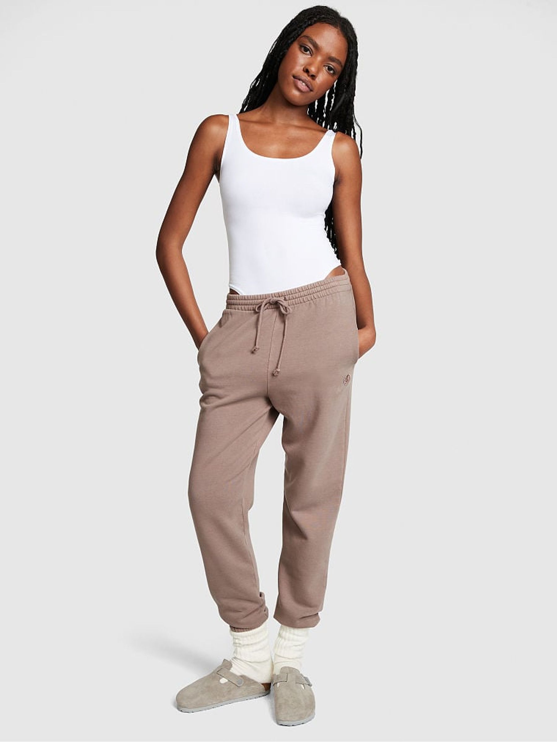 Iced Coffee Brown Fleece Cuffed Jogger - Image 1 of 4