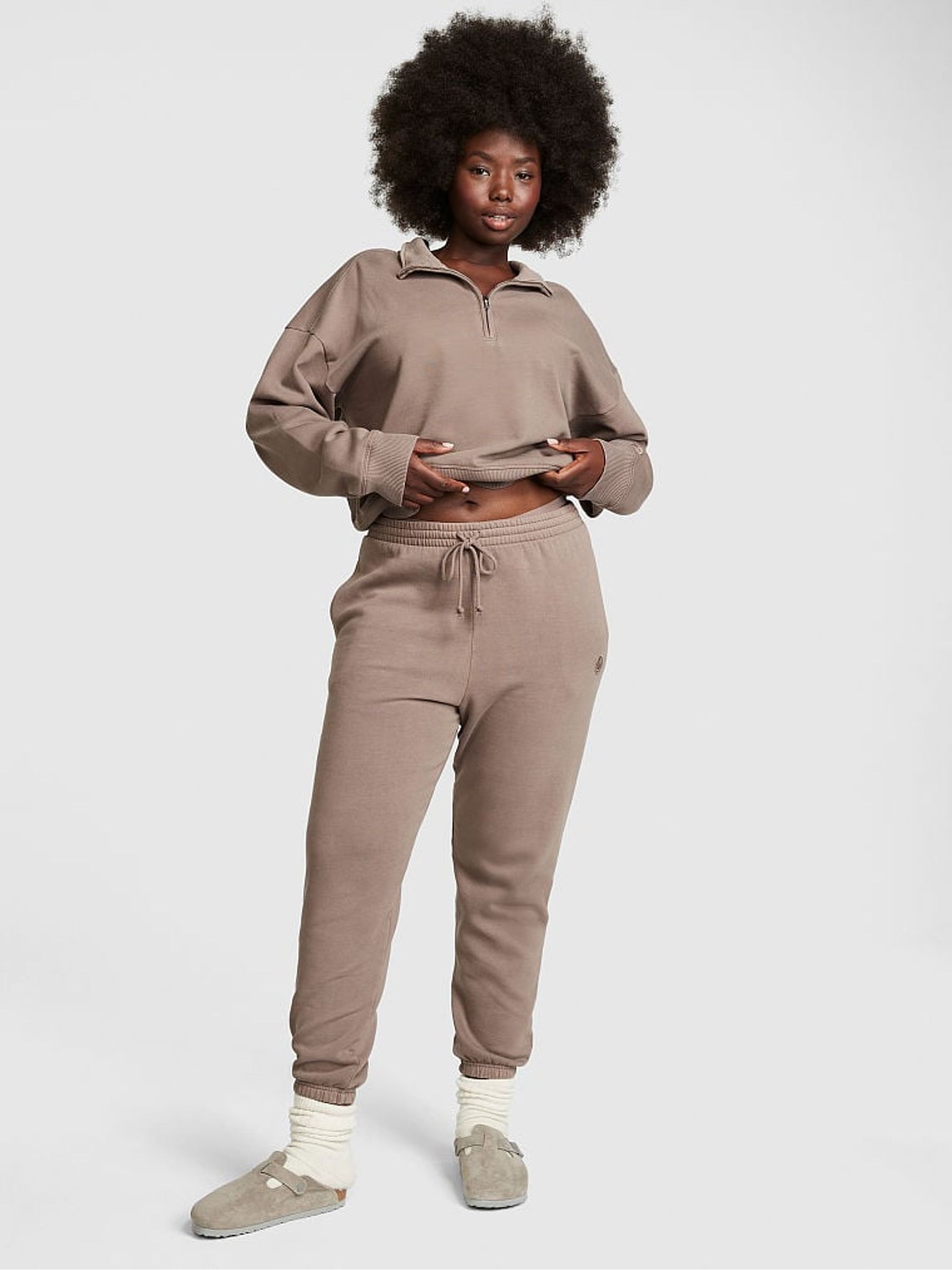 Iced Coffee Brown Fleece Cuffed Jogger - Image 3 of 4