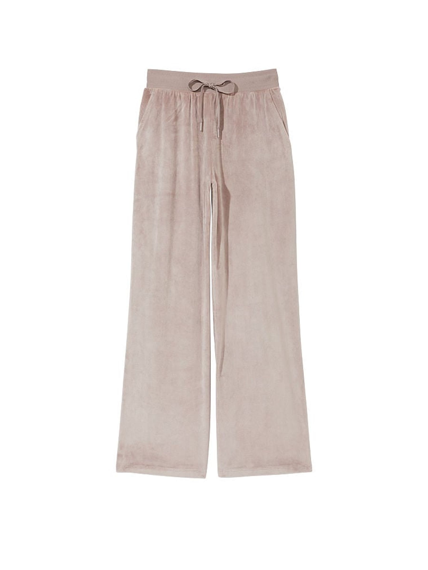 Candlelight Rose Pink Velour Wide Leg Joggers - Image 3 of 3
