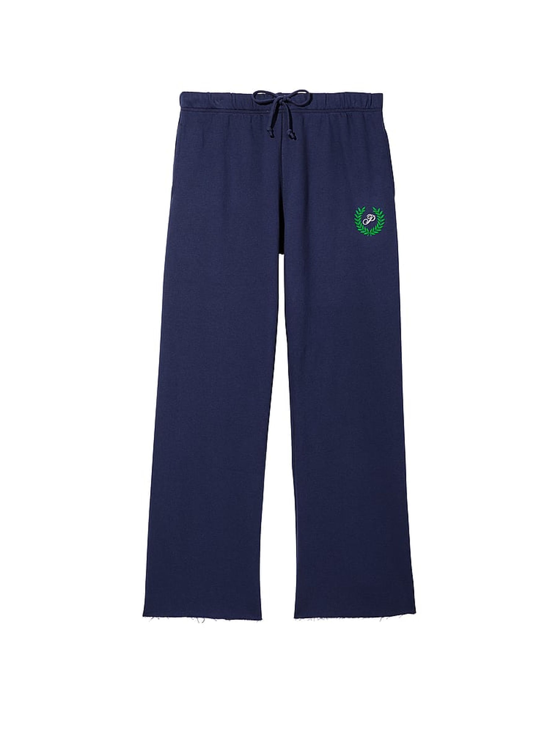 Midnight Navy Blue Fleece Wide Leg Jogger - Image 3 of 3