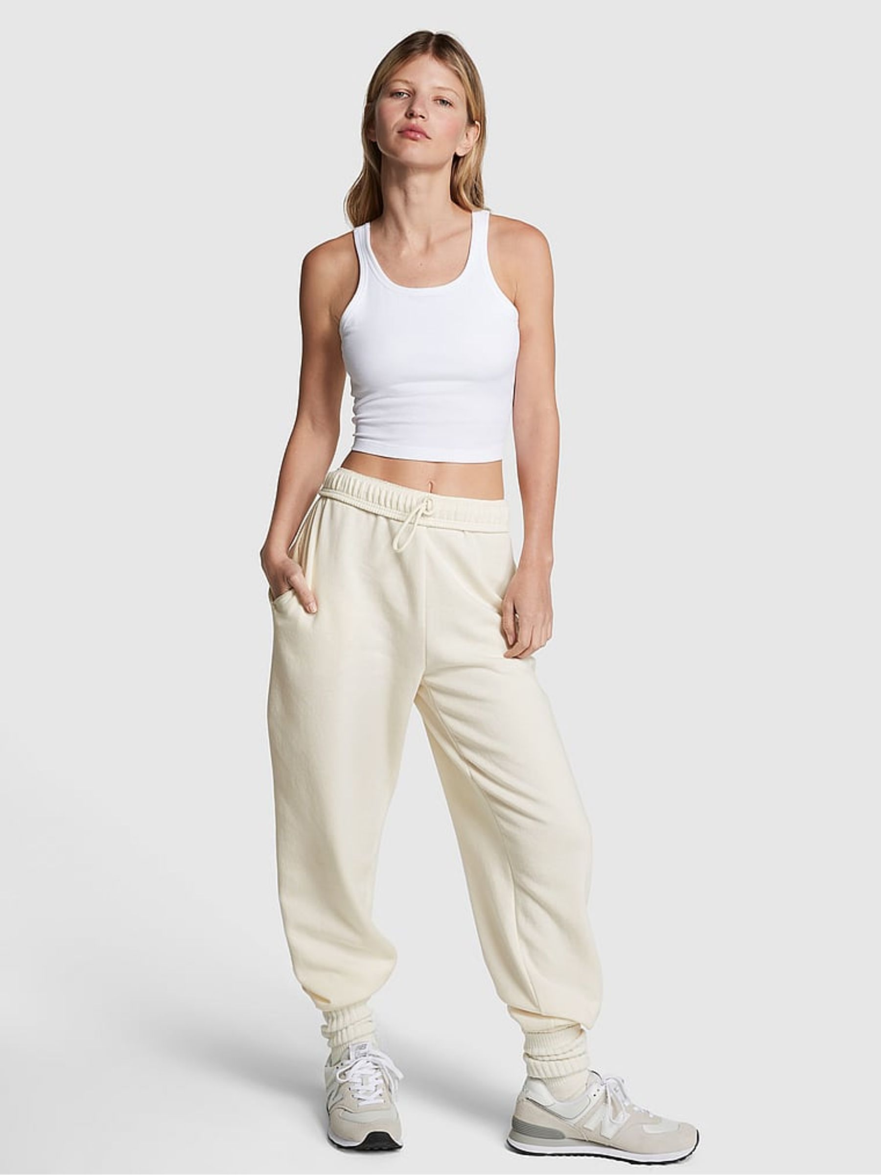 Creamer Beige Fleece Cuffed Jogger - Image 1 of 3
