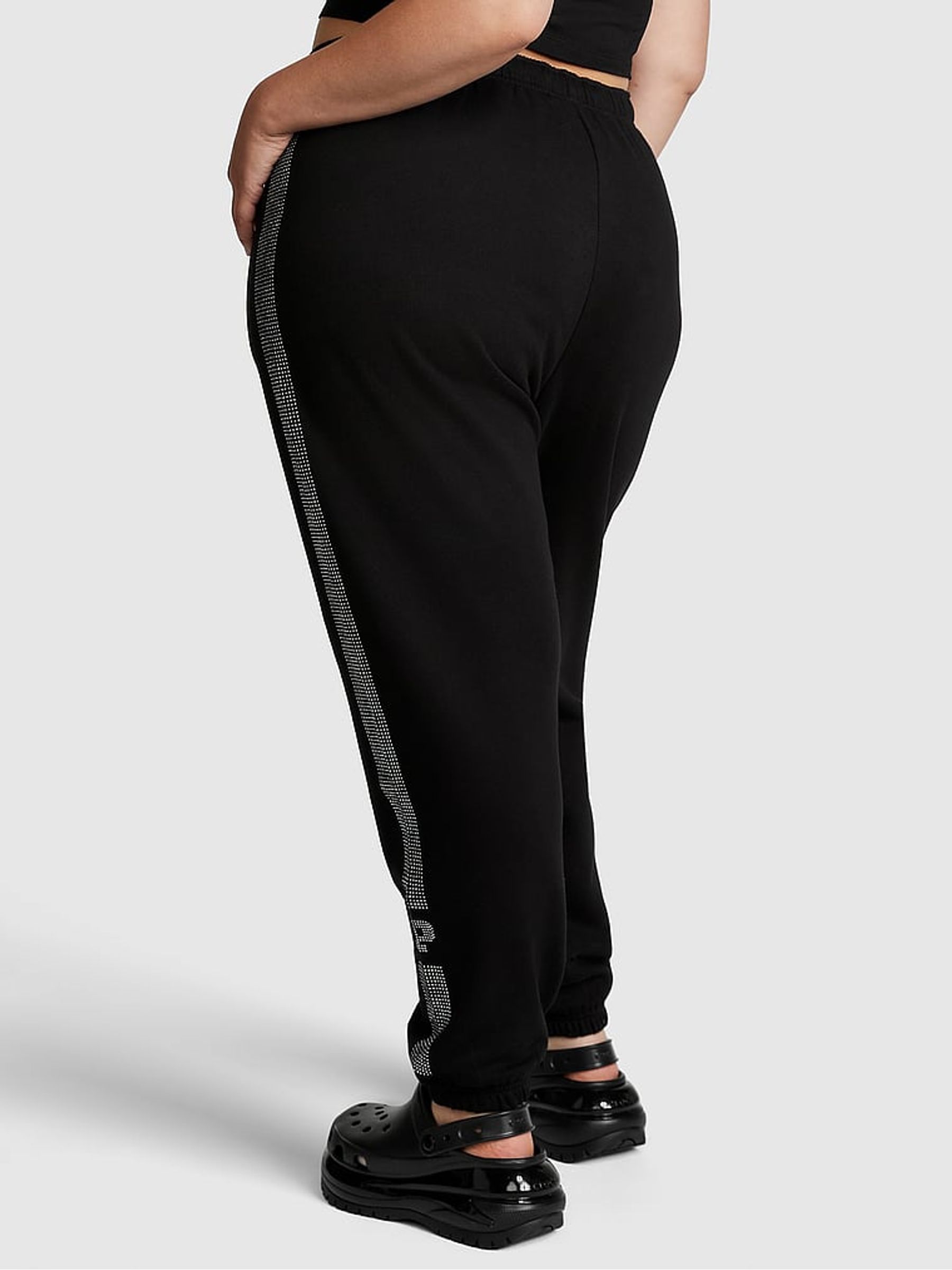 Pure Black Shine Cuffed Jogger - Image 2 of 3