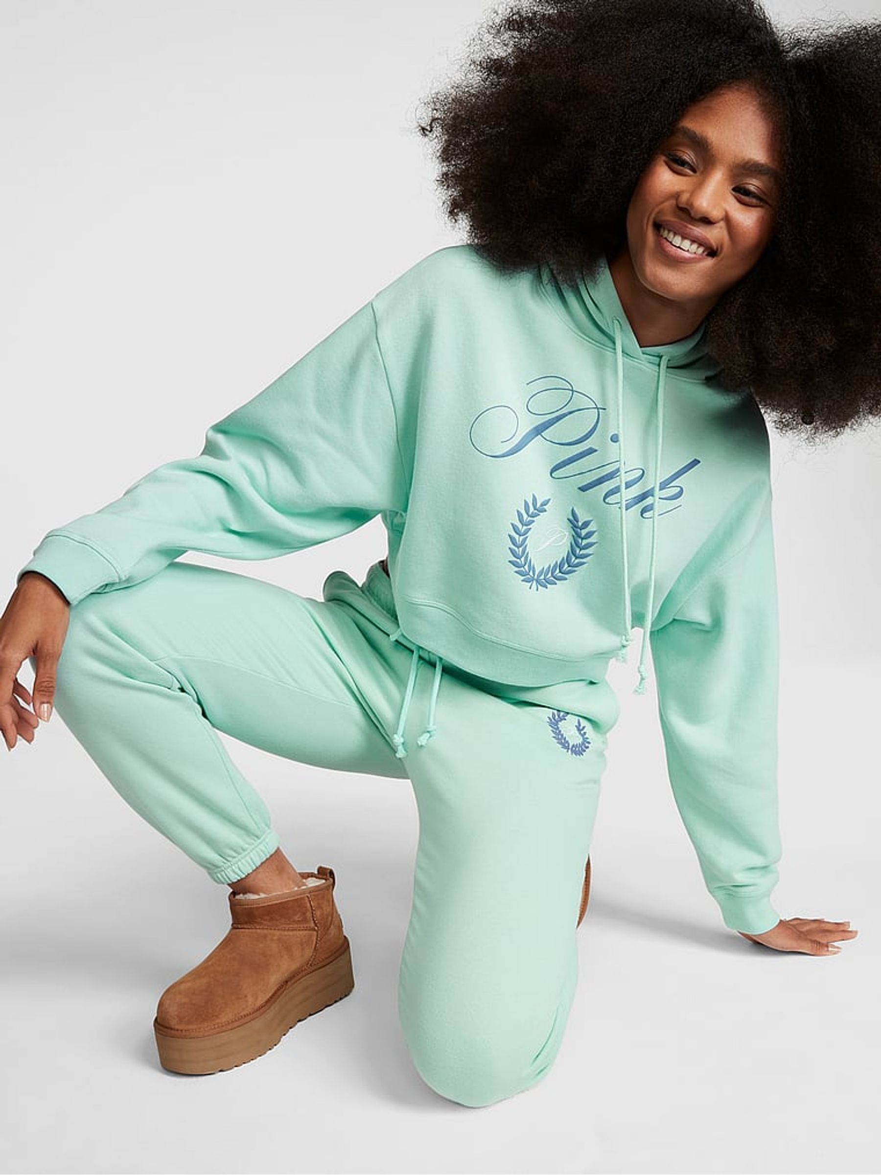 Opal Blue Cuffed Jogger - Image 1 of 3