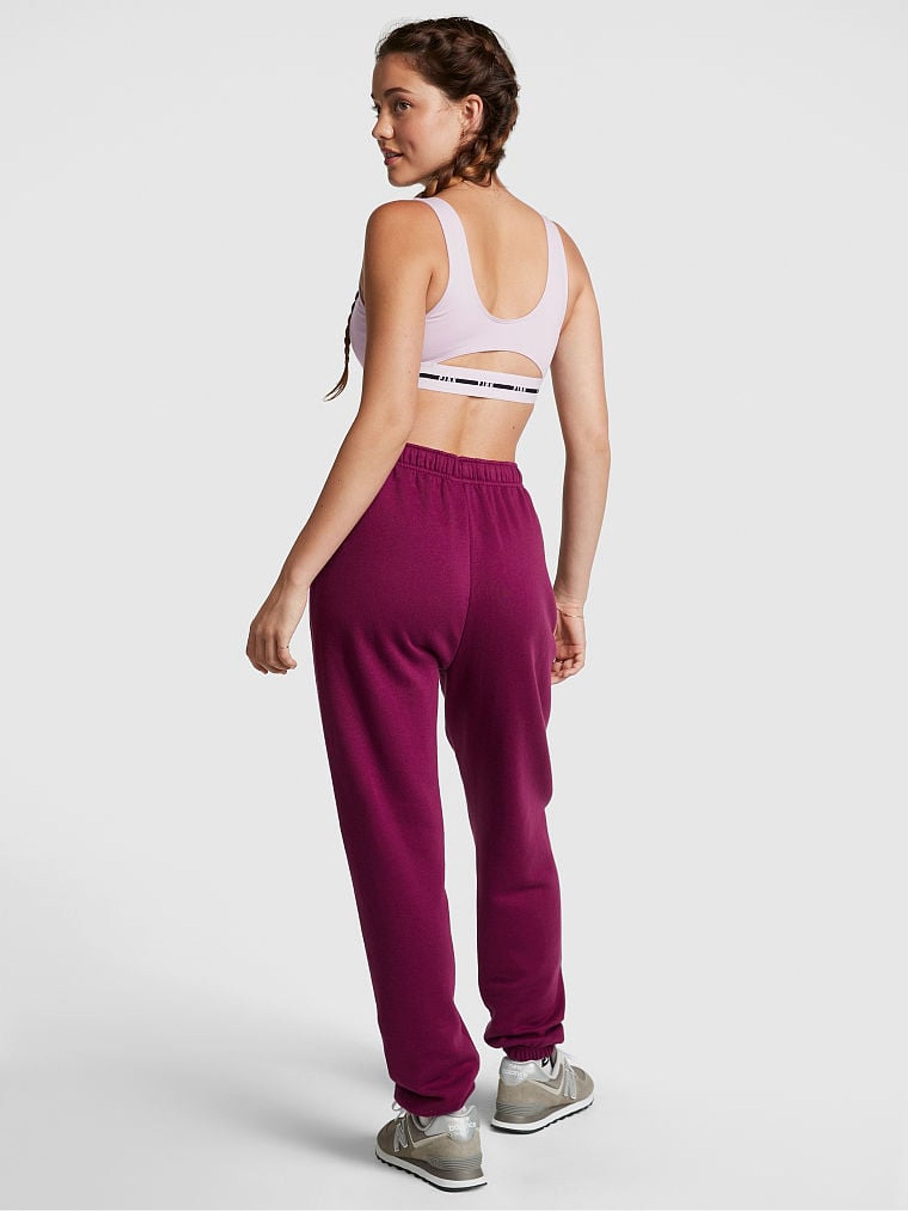 Vivid Magenta Pink Fleece Cuffed Jogger - Image 2 of 4