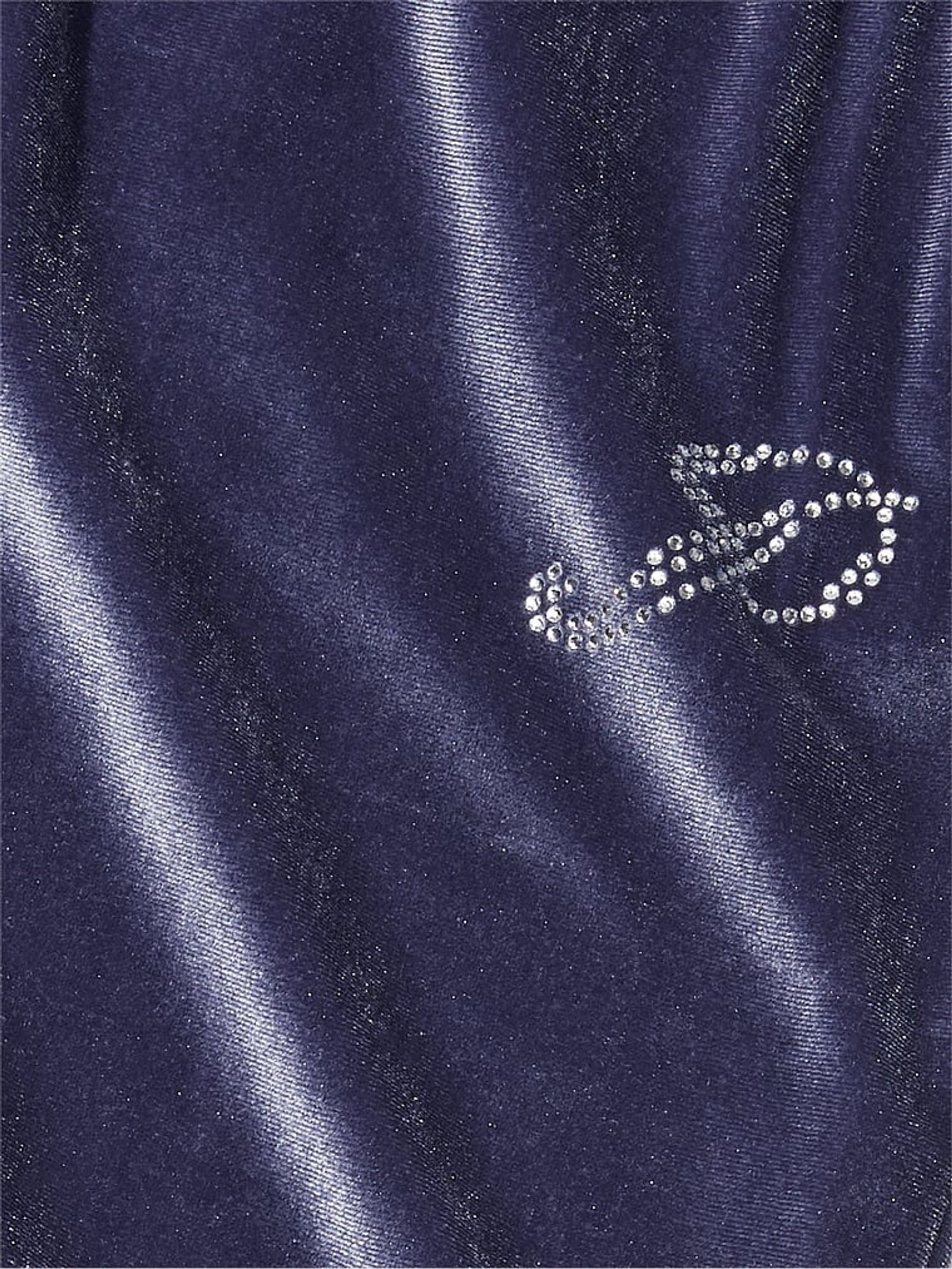 Midnight Navy Blue Velour Wide Leg Logo Jogger - Image 4 of 4