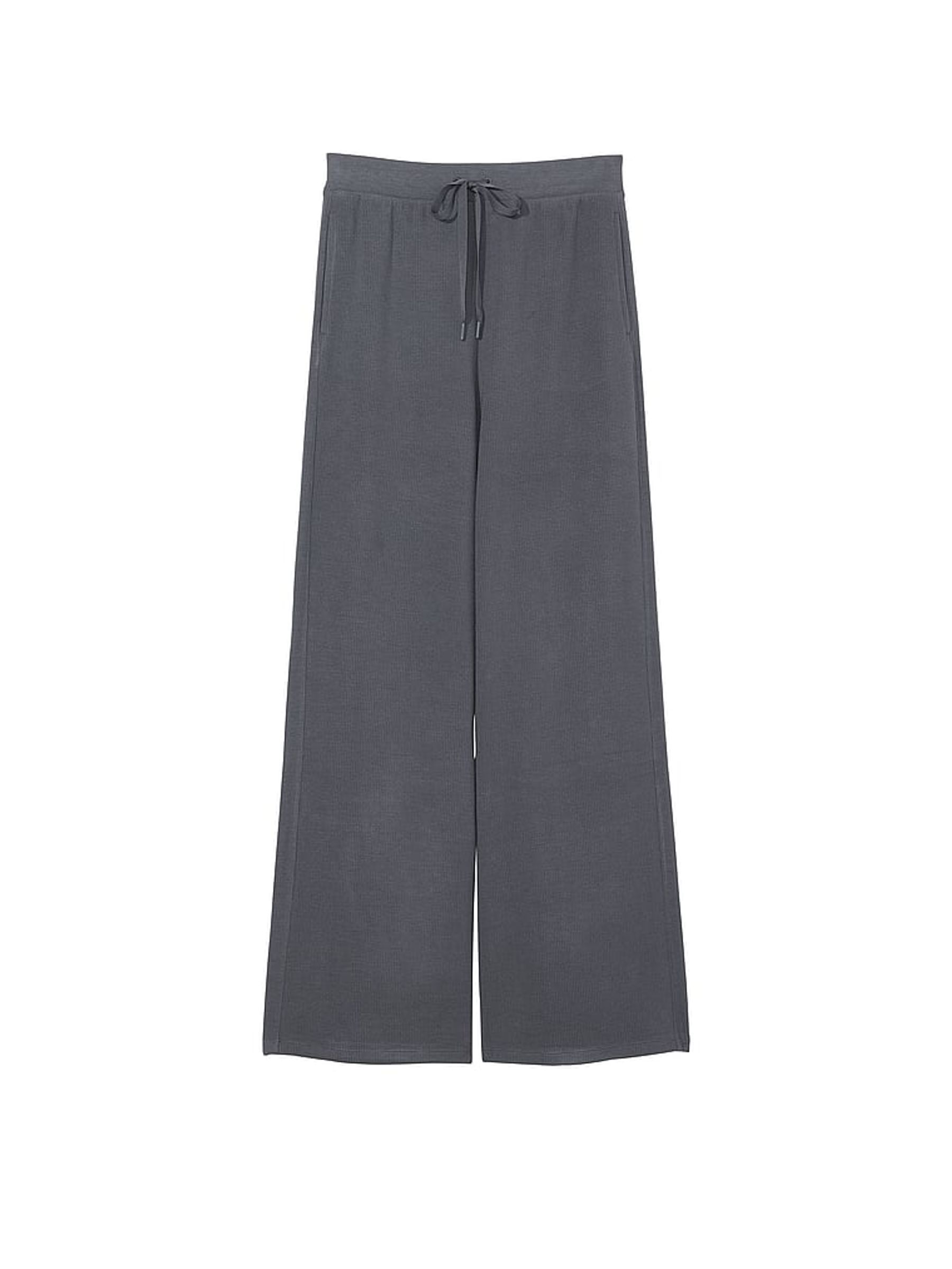 Grey Double Knit Waffle Wide Leg Jogger - Image 3 of 3