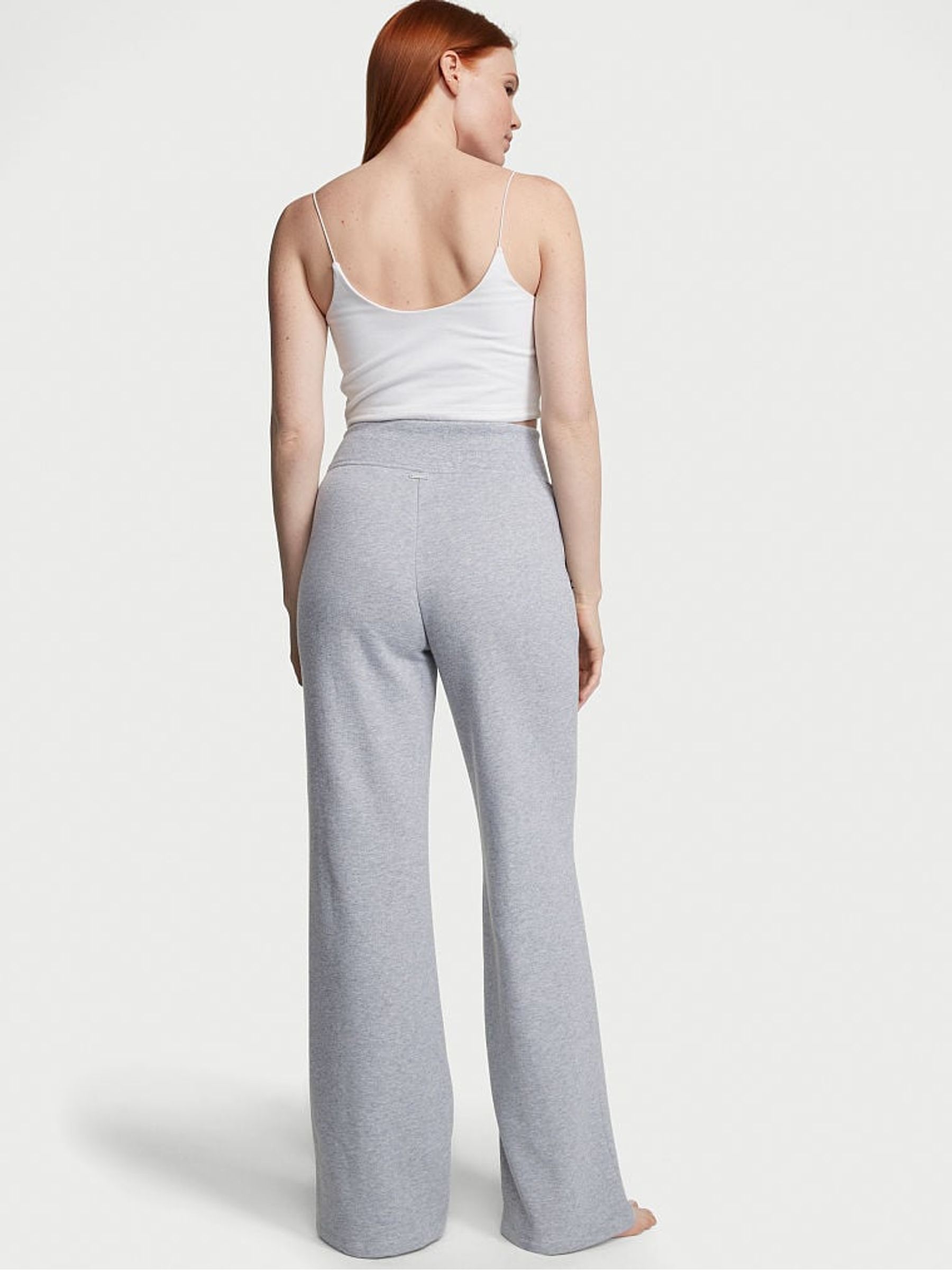 Medium Heather Grey Lace Up Wide Leg Joggers - Image 2 of 3