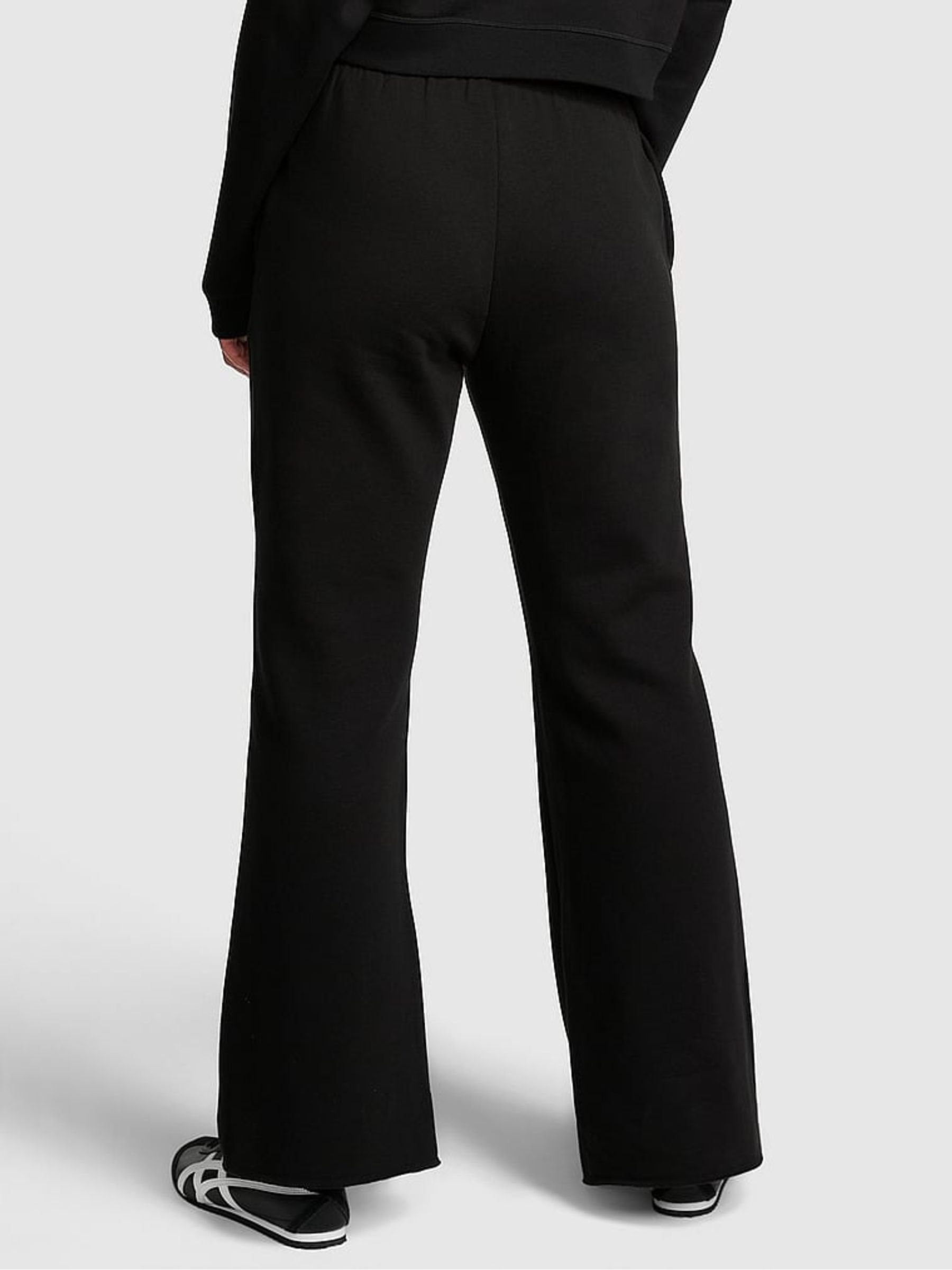 Pure Black Fleece Wide Leg High Waist Jogger - Image 2 of 3