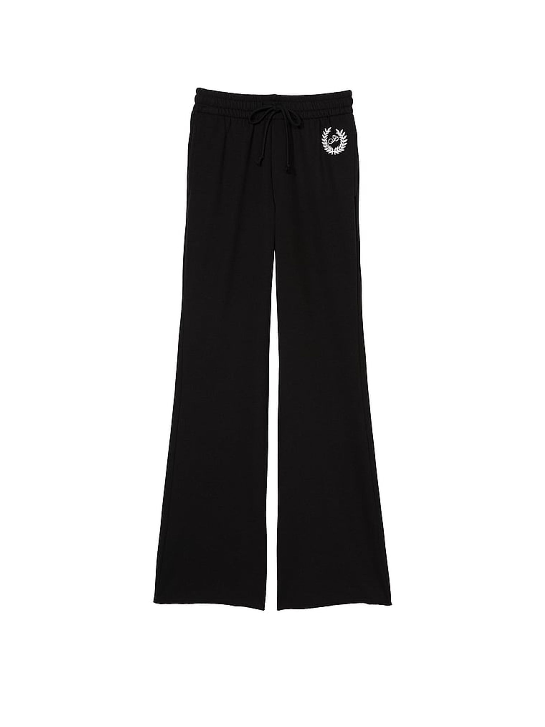 Pure Black Fleece Wide Leg High Waist Jogger - Image 3 of 3