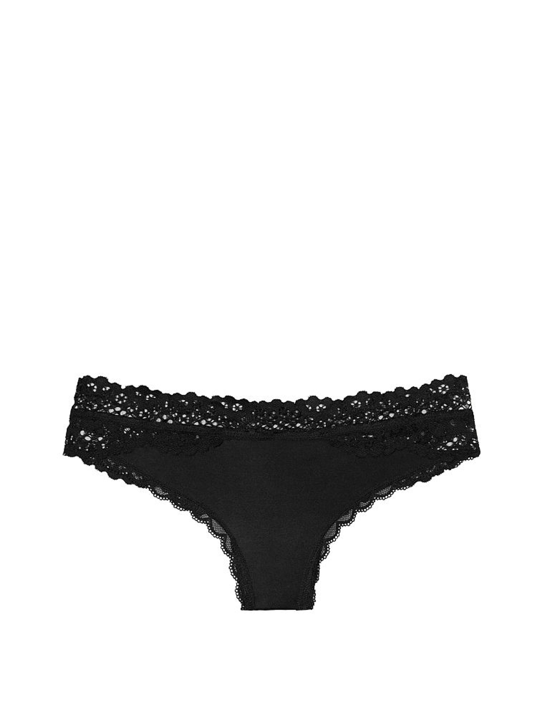 Black Laceback Thong Knickers - Image 3 of 4