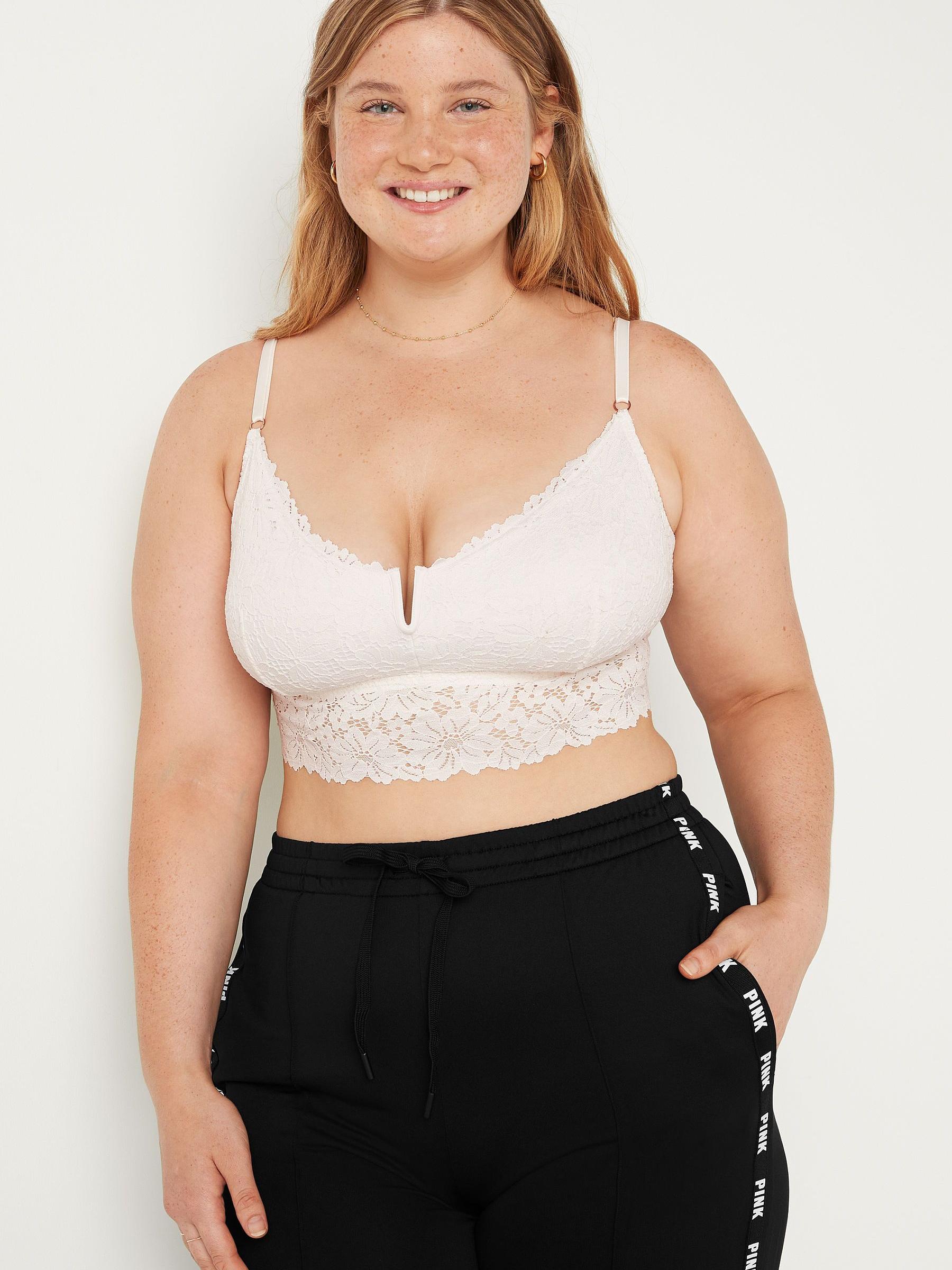 Coconut White Lace Longline Bralette - Image 1 of 4