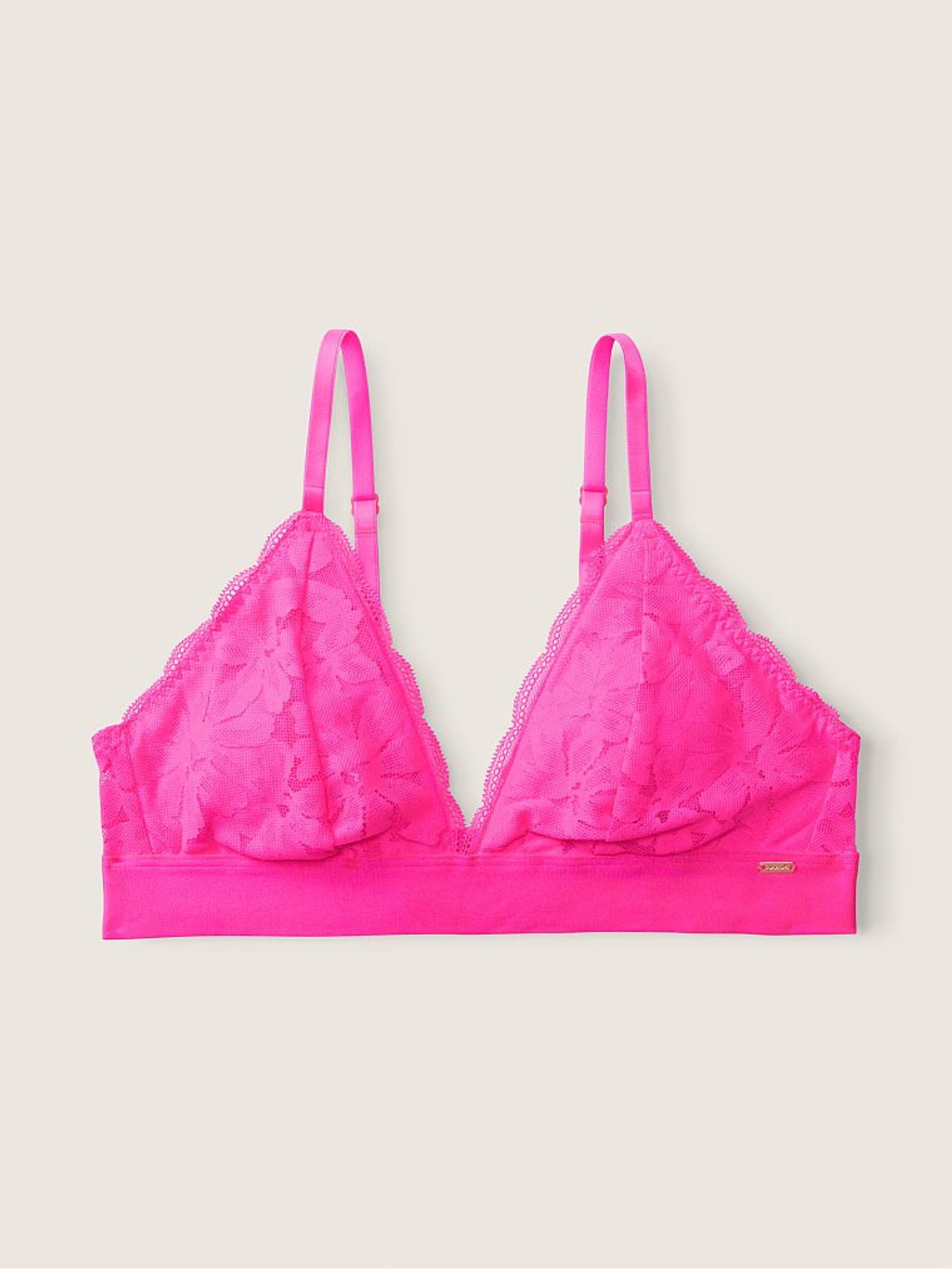Atomic Pink Regular Cup Lace Unlined Triangle Bralette - Image 2 of 2