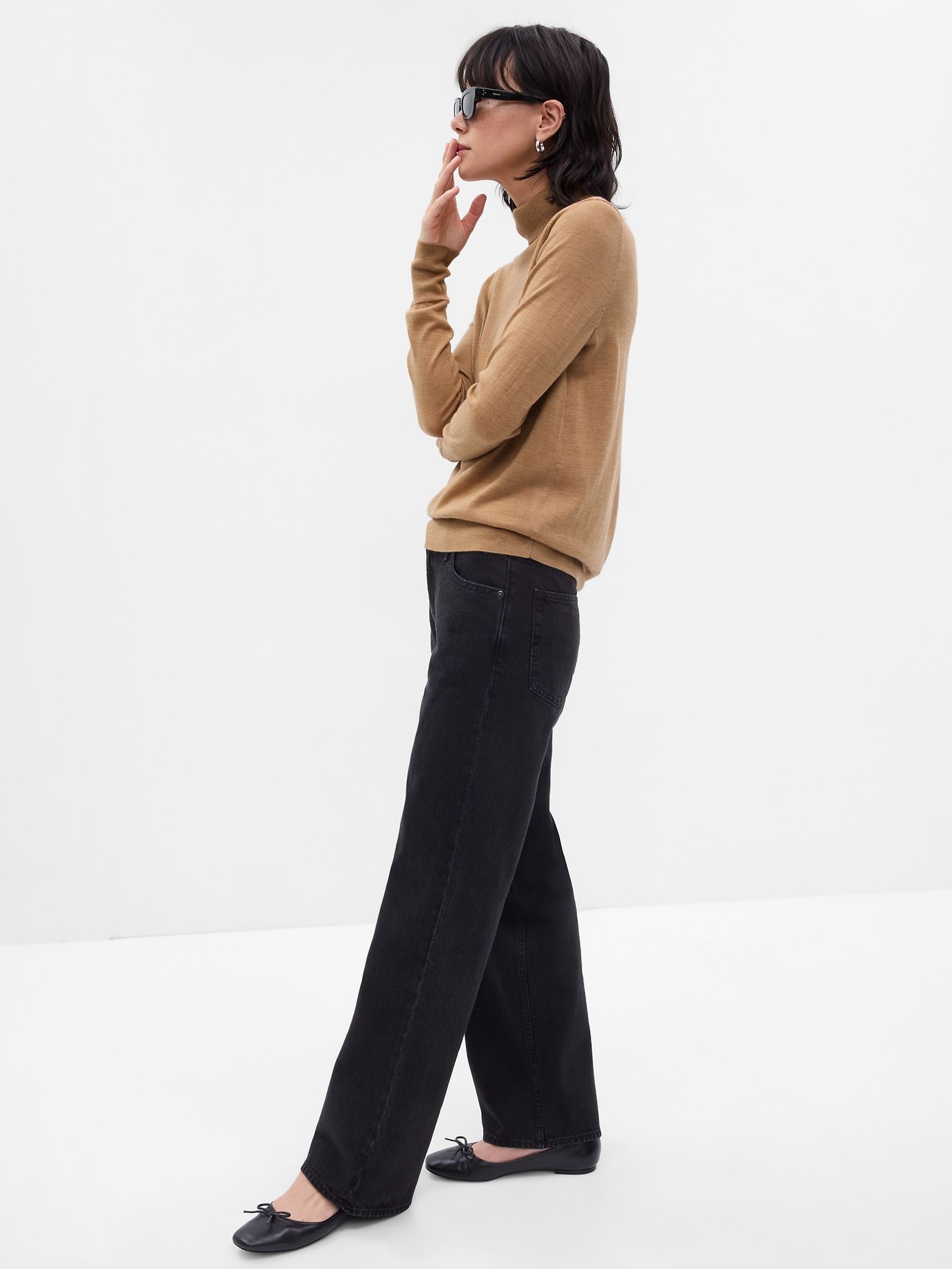 Brown Merino Wool Turtle Neck Jumper - Image 1 of 2