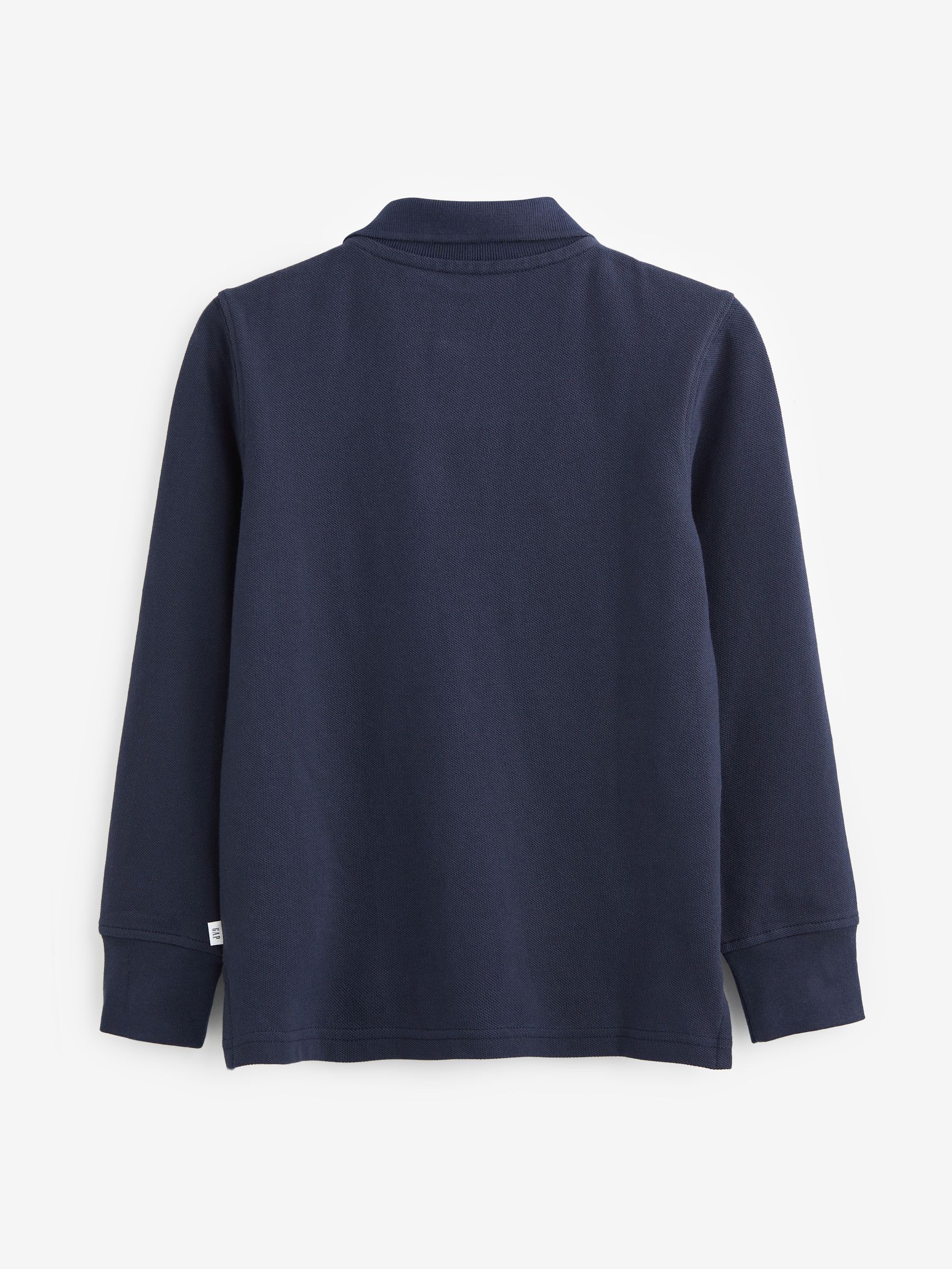 Blue Organic Cotton 3 Pack Uniform Long Sleeve Polo Shirts - Image 3 of 4